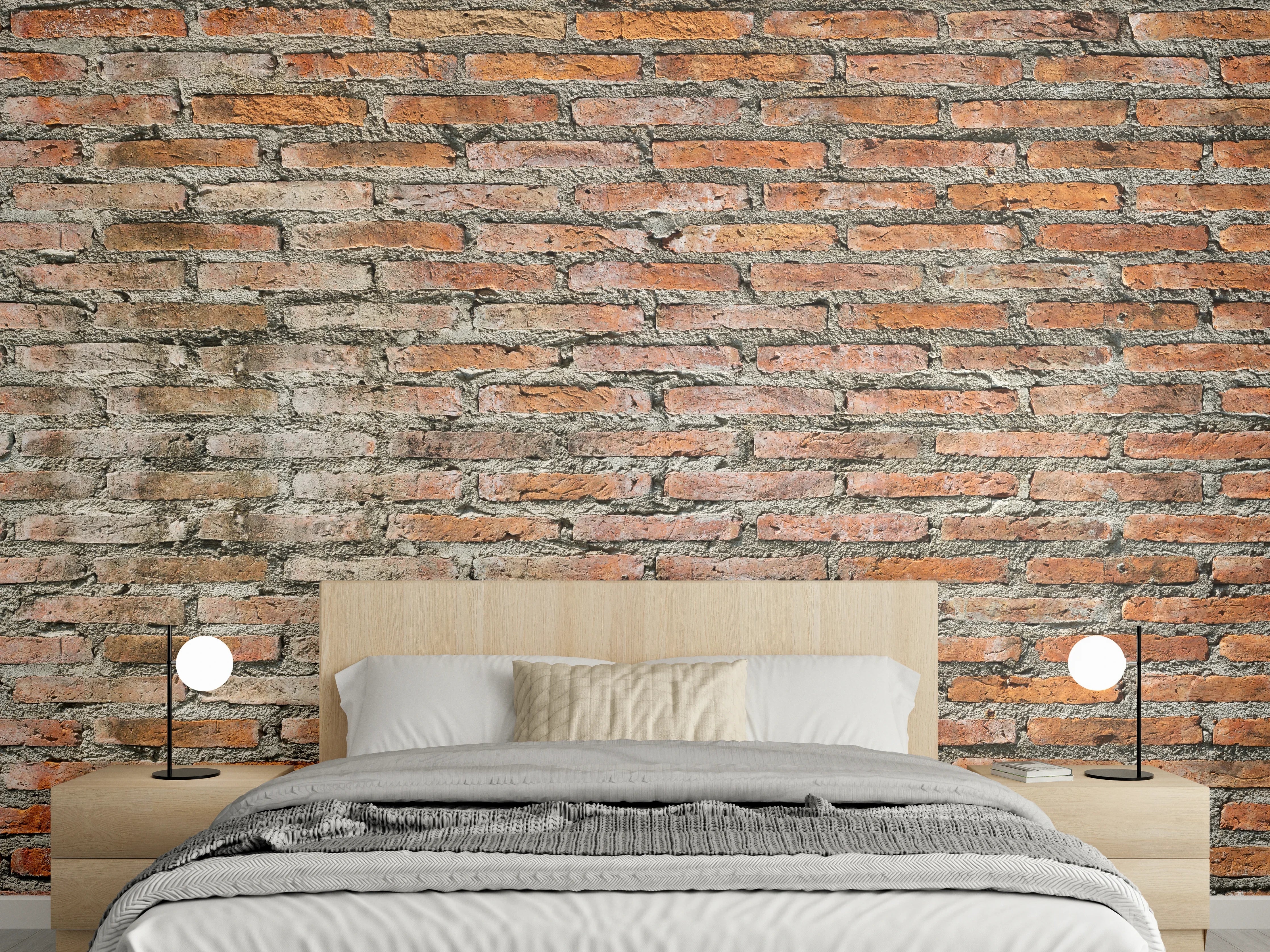 Wandverkleidung Schlafzimmer - Alter Backstein - Textur