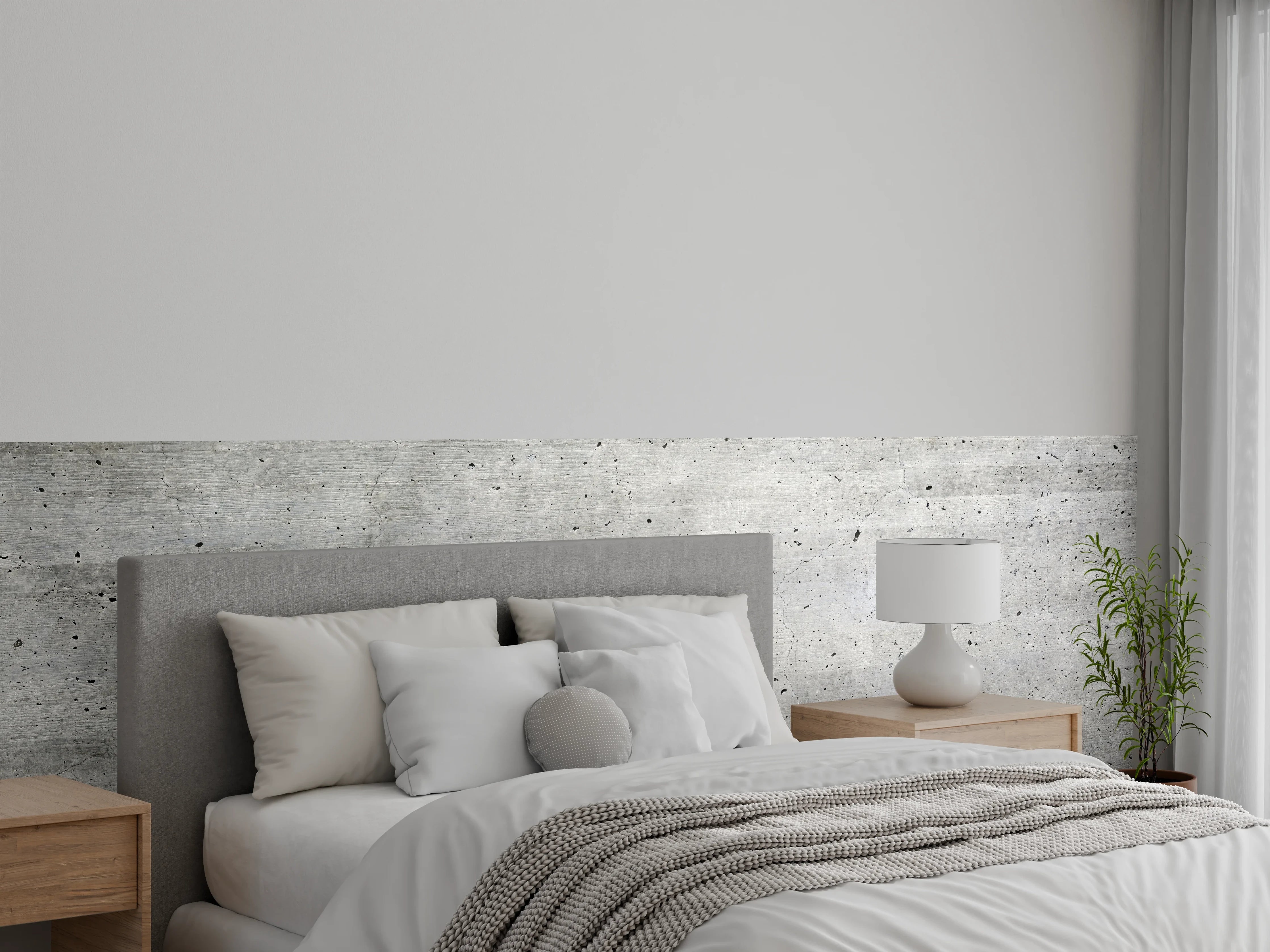 Wandverkleidung Schlafzimmer - Alter gräulicher Beton