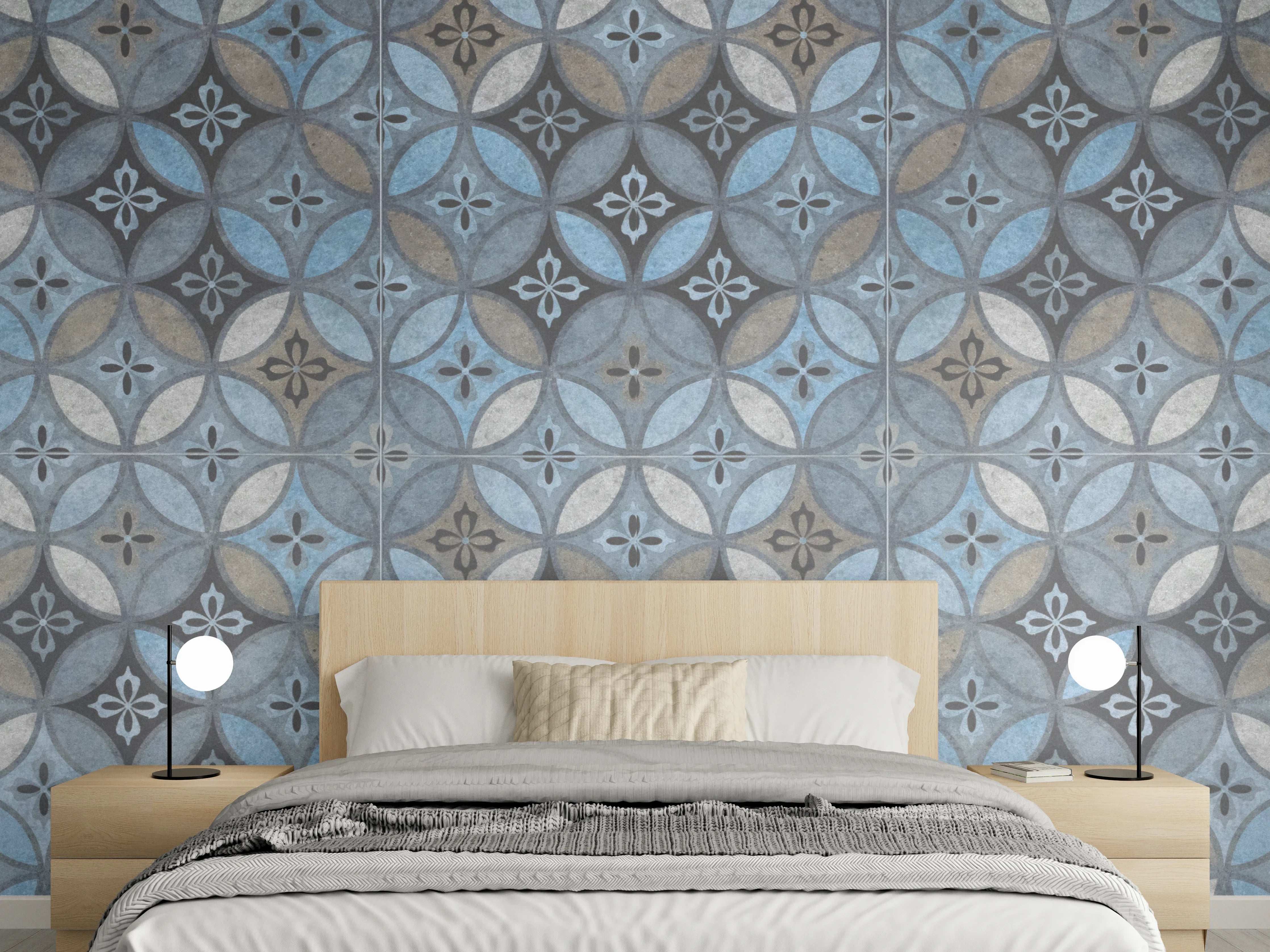 Wandverkleidung Schlafzimmer - Altes Buntes Patchwork Mosaik Motiv