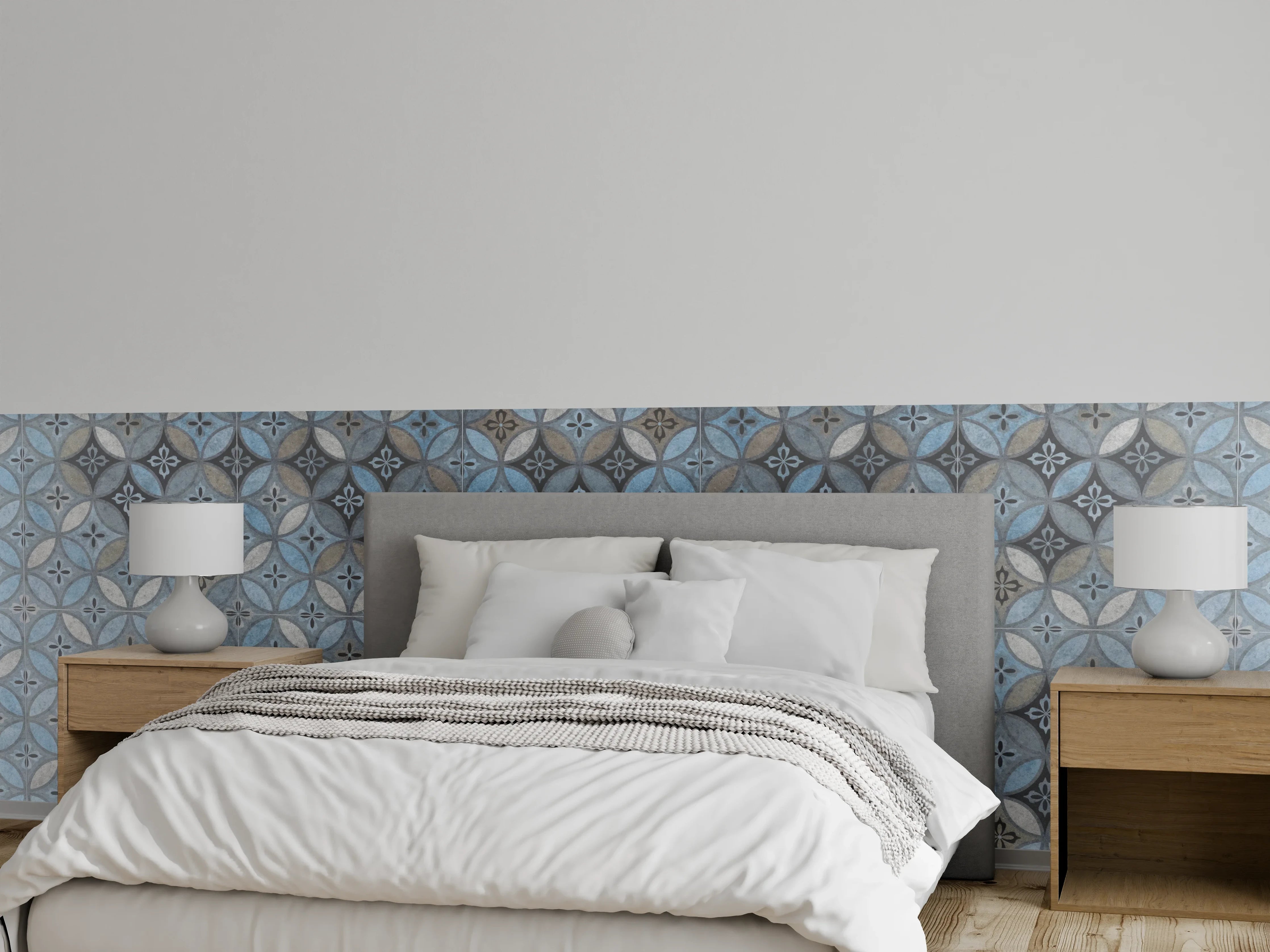 Wandverkleidung Schlafzimmer - Altes Buntes Patchwork Mosaik Motiv