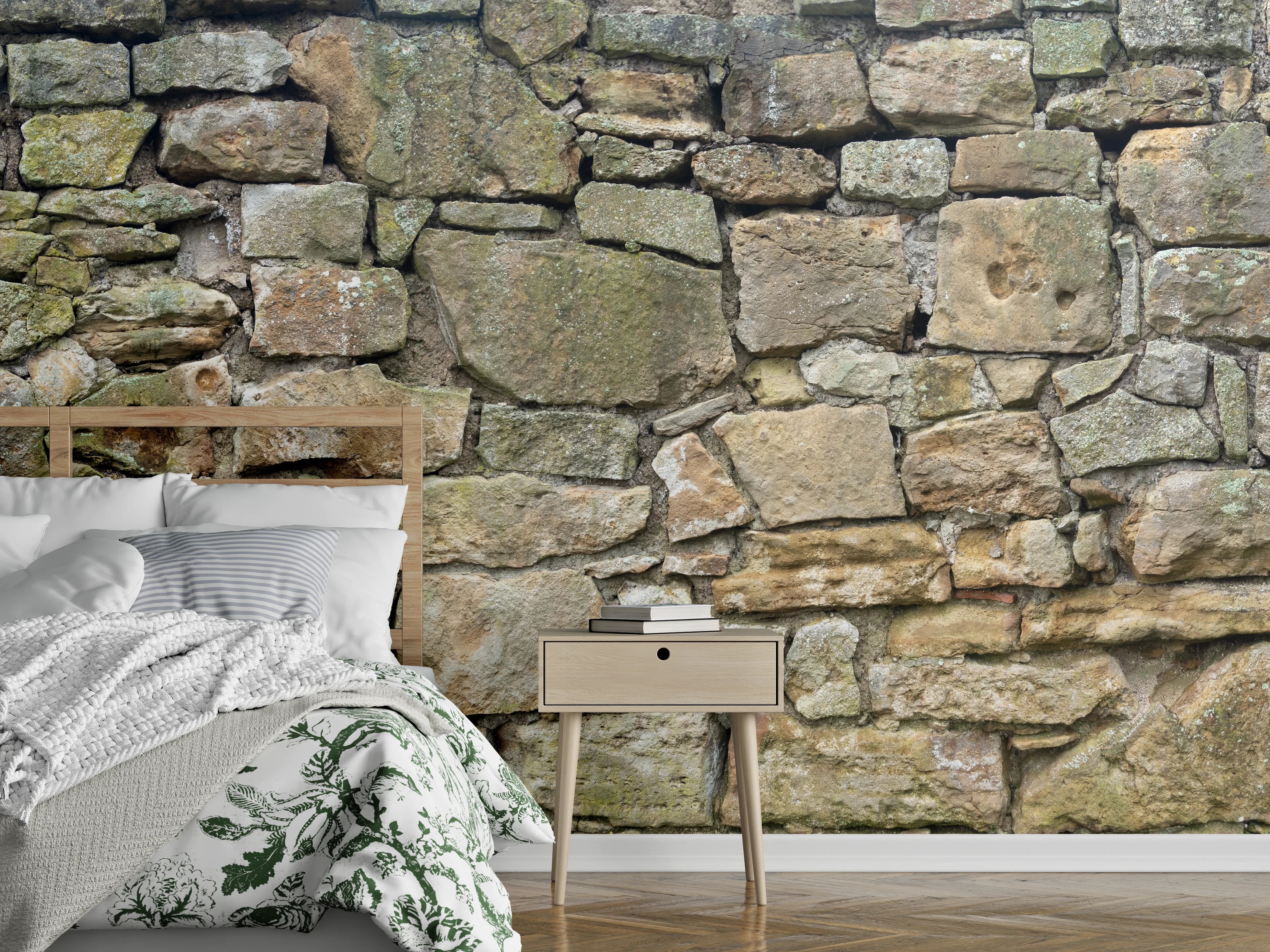 Wandverkleidung Schlafzimmer - Altes Mauerwerk