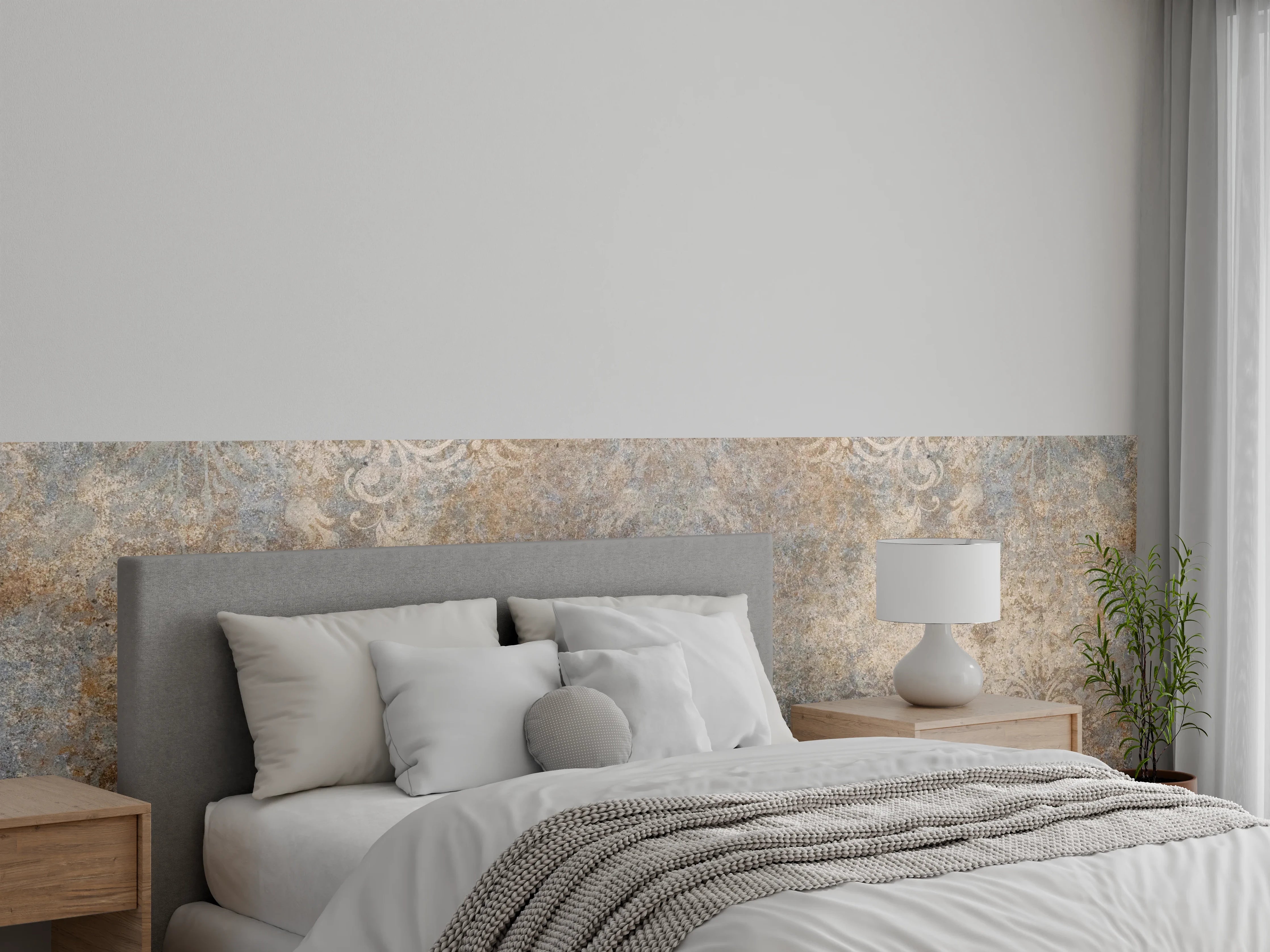 Wandverkleidung Schlafzimmer - Altes abgenutztes Mosaik Motiv