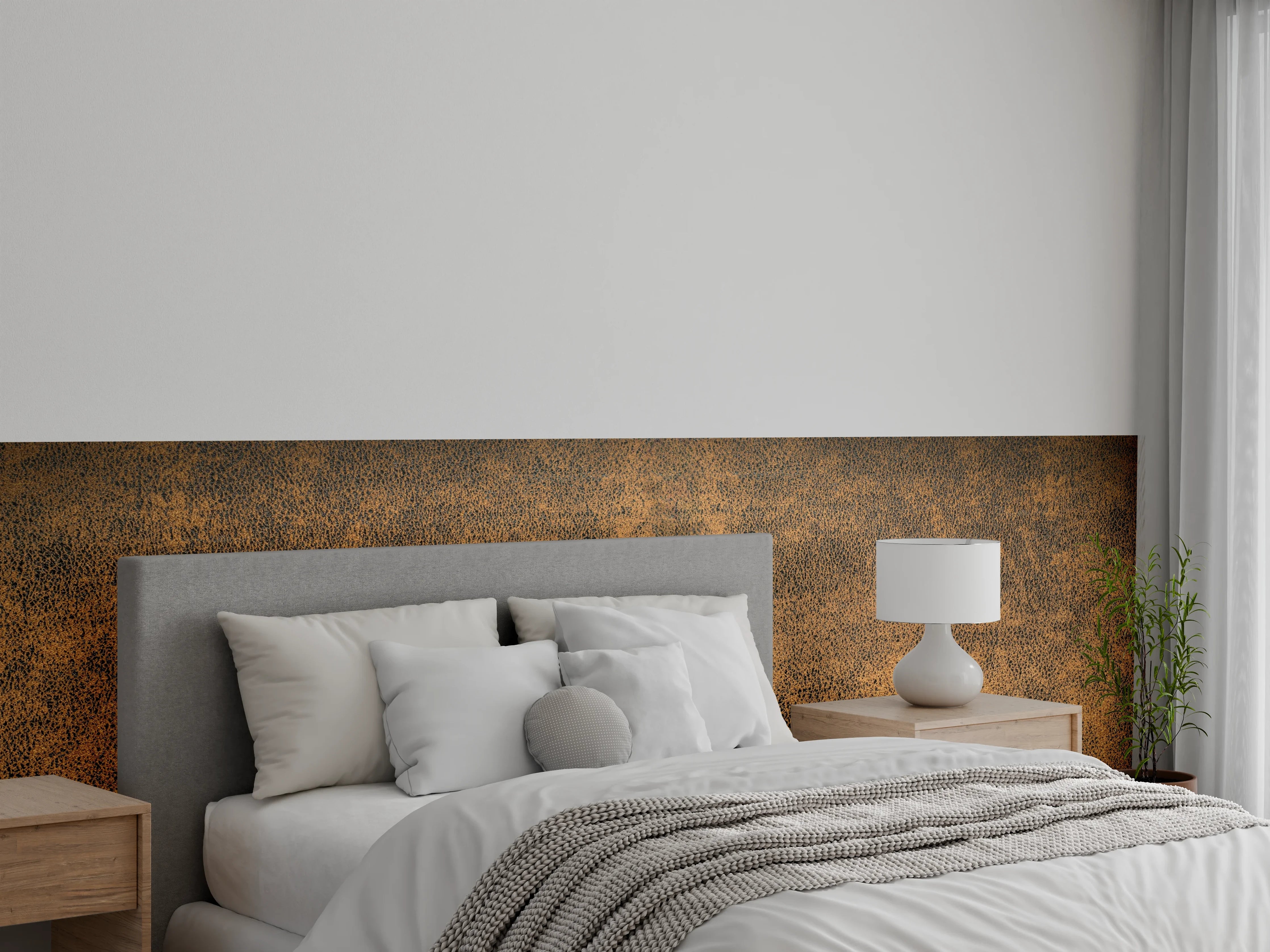 Wandverkleidung Schlafzimmer - Altes braunes rustikales Leder