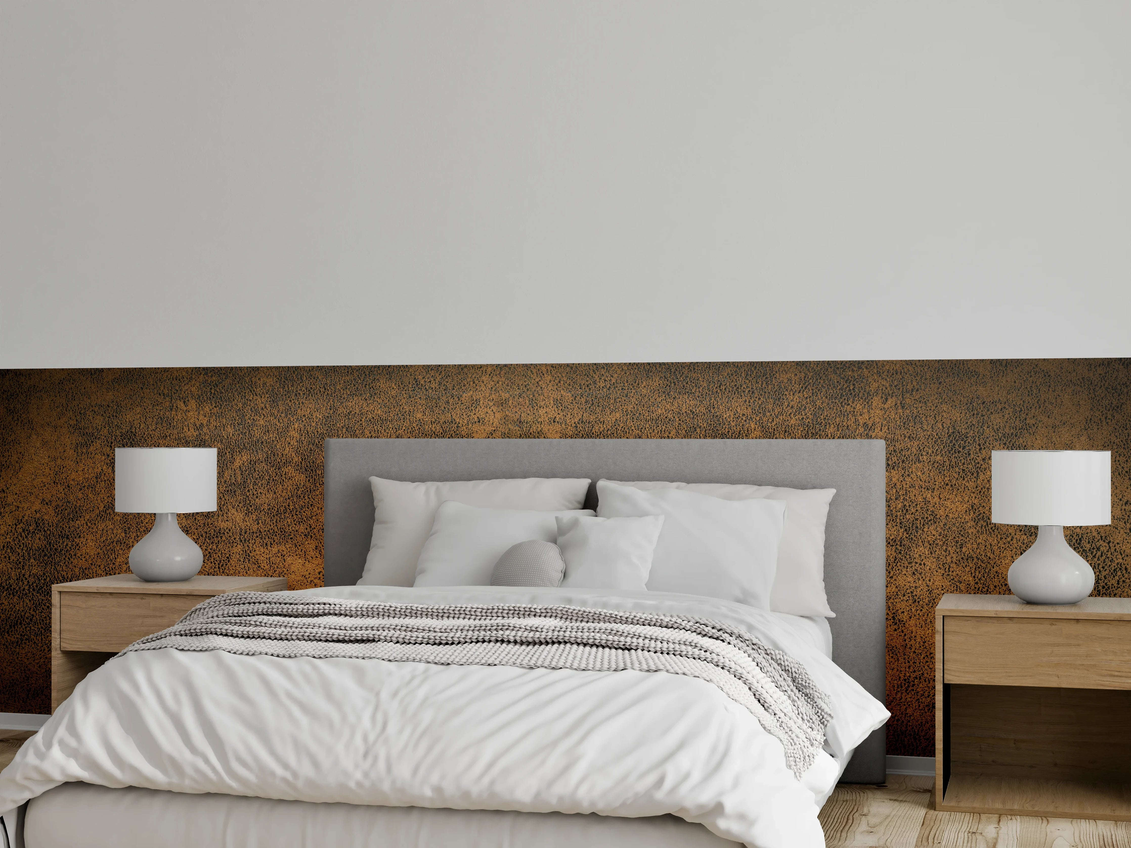 Wandverkleidung Schlafzimmer - Altes braunes rustikales Leder