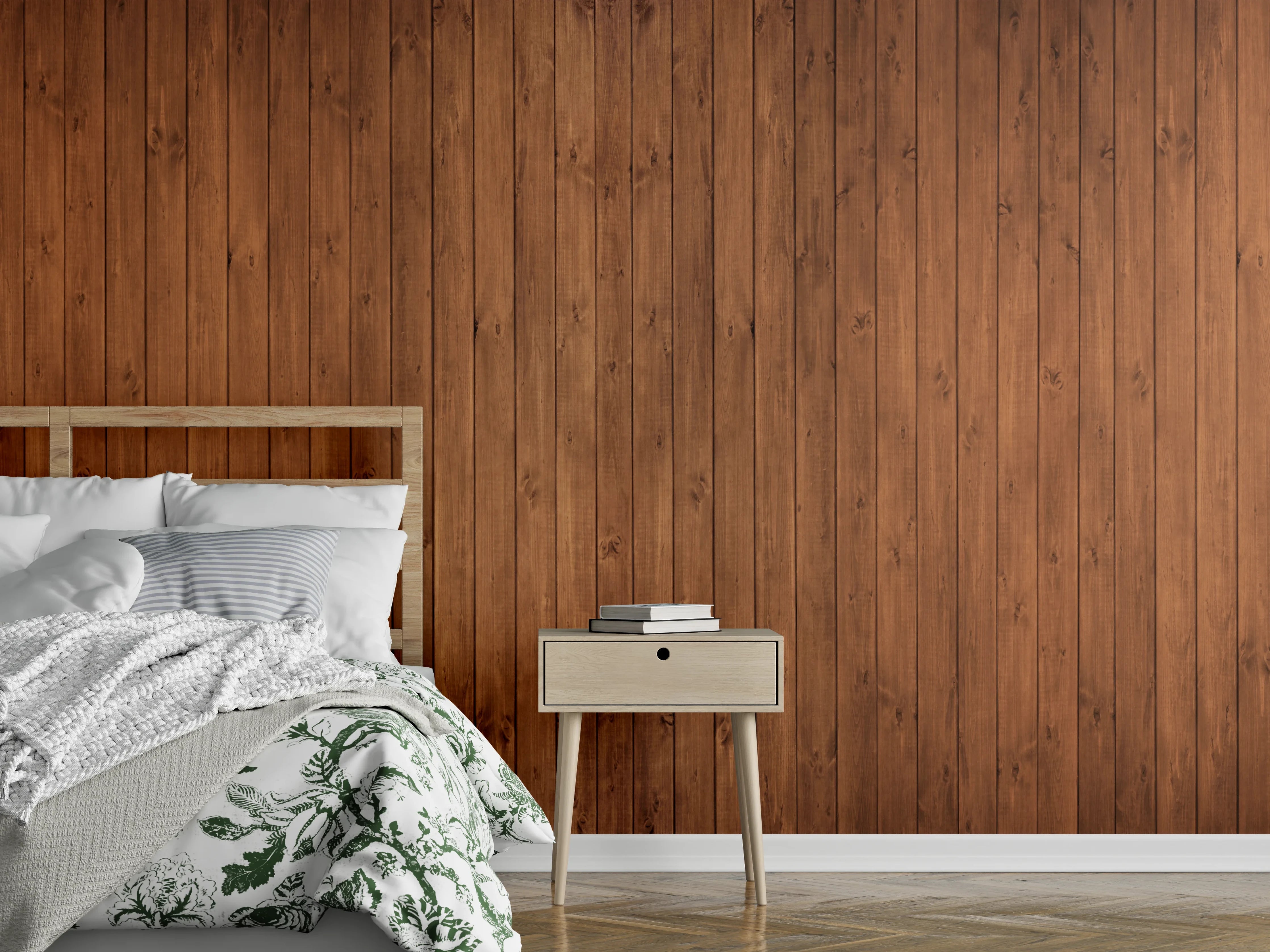 Wandverkleidung Schlafzimmer - Altholz Textur Braun Hintergrund