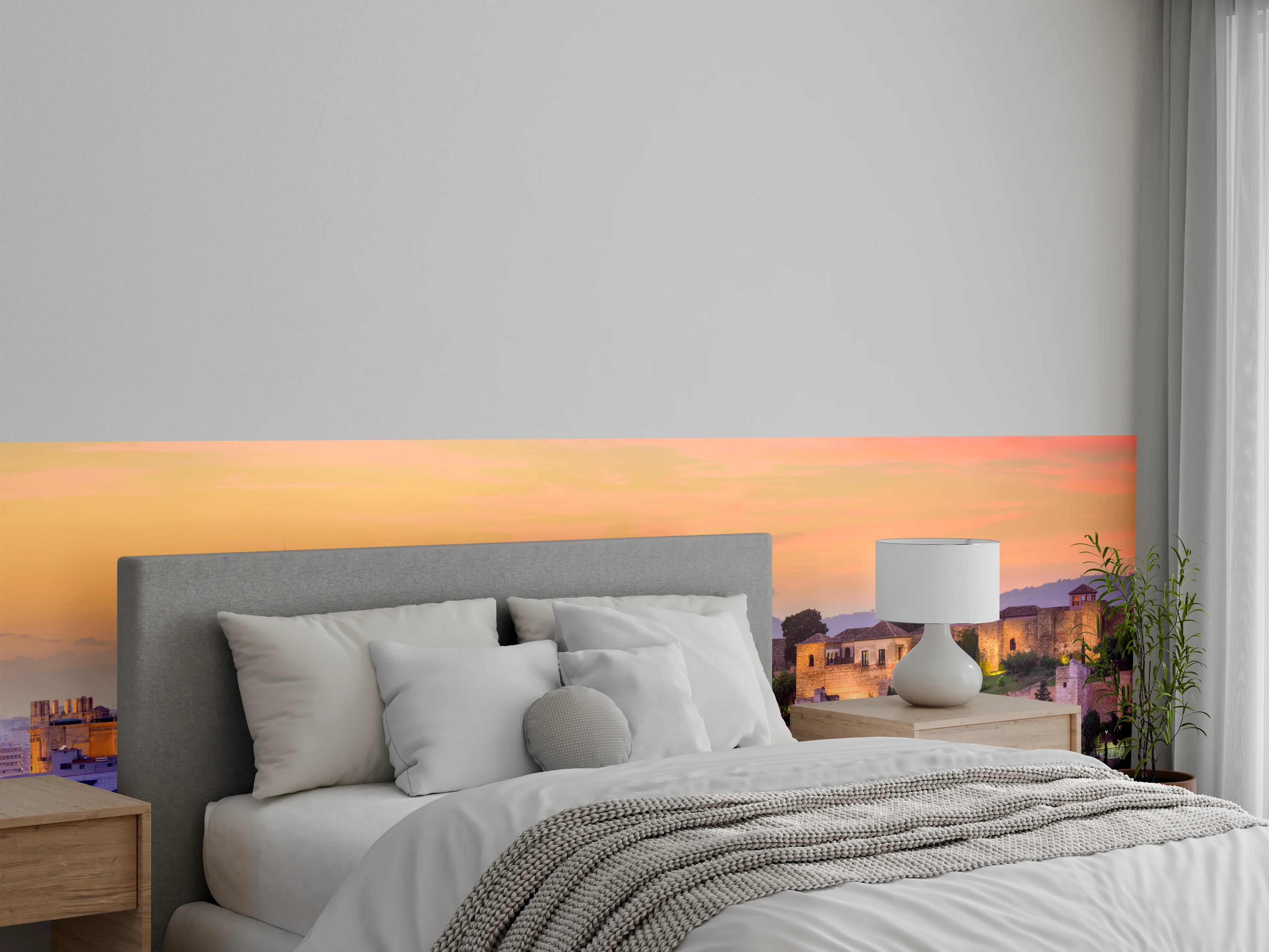 Wandverkleidung Schlafzimmer - Andalusien Skyline Sonnenuntergang Wandbild