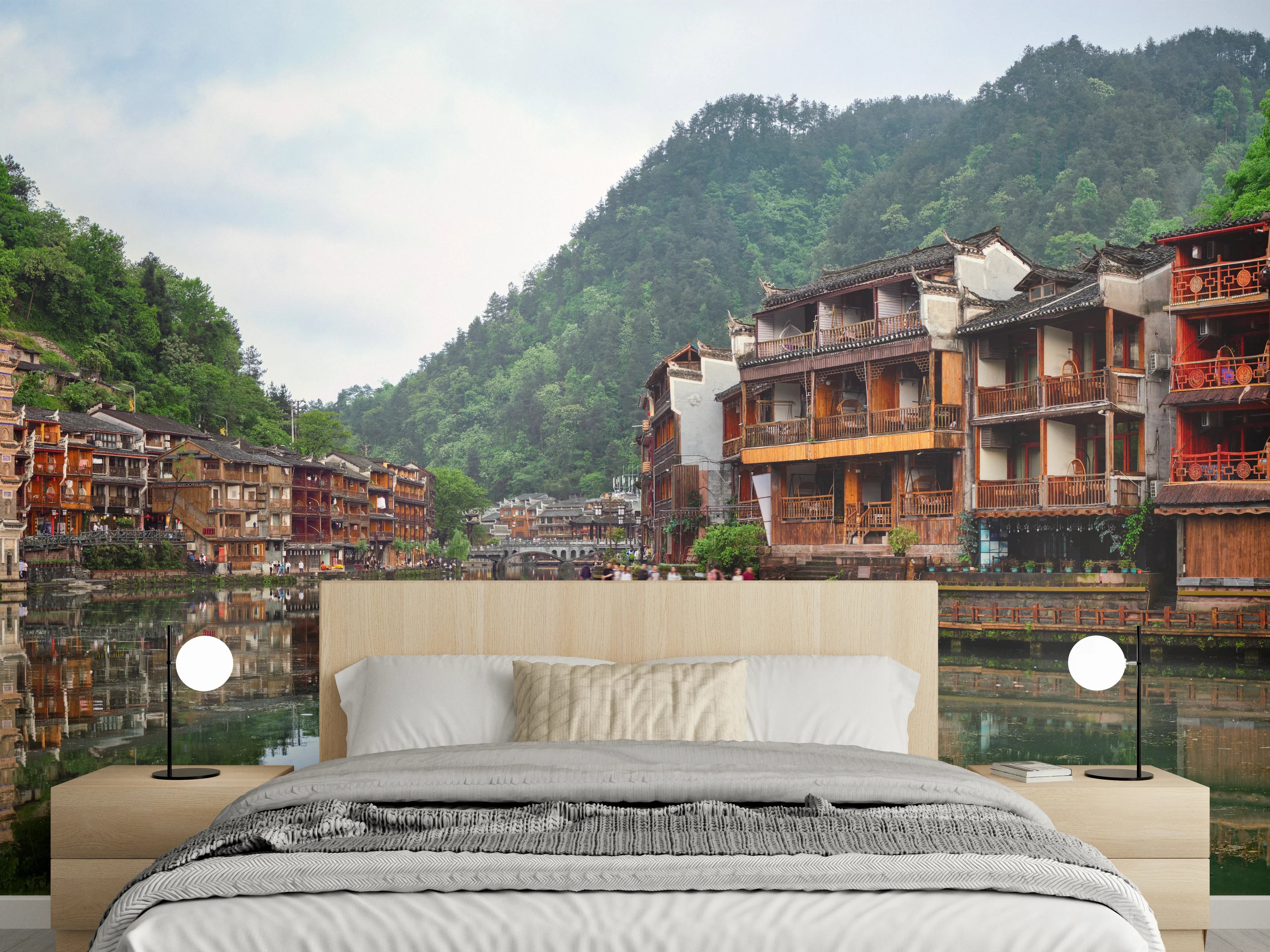 Wandverkleidung Schlafzimmer - Antike Stadt Feng Huang