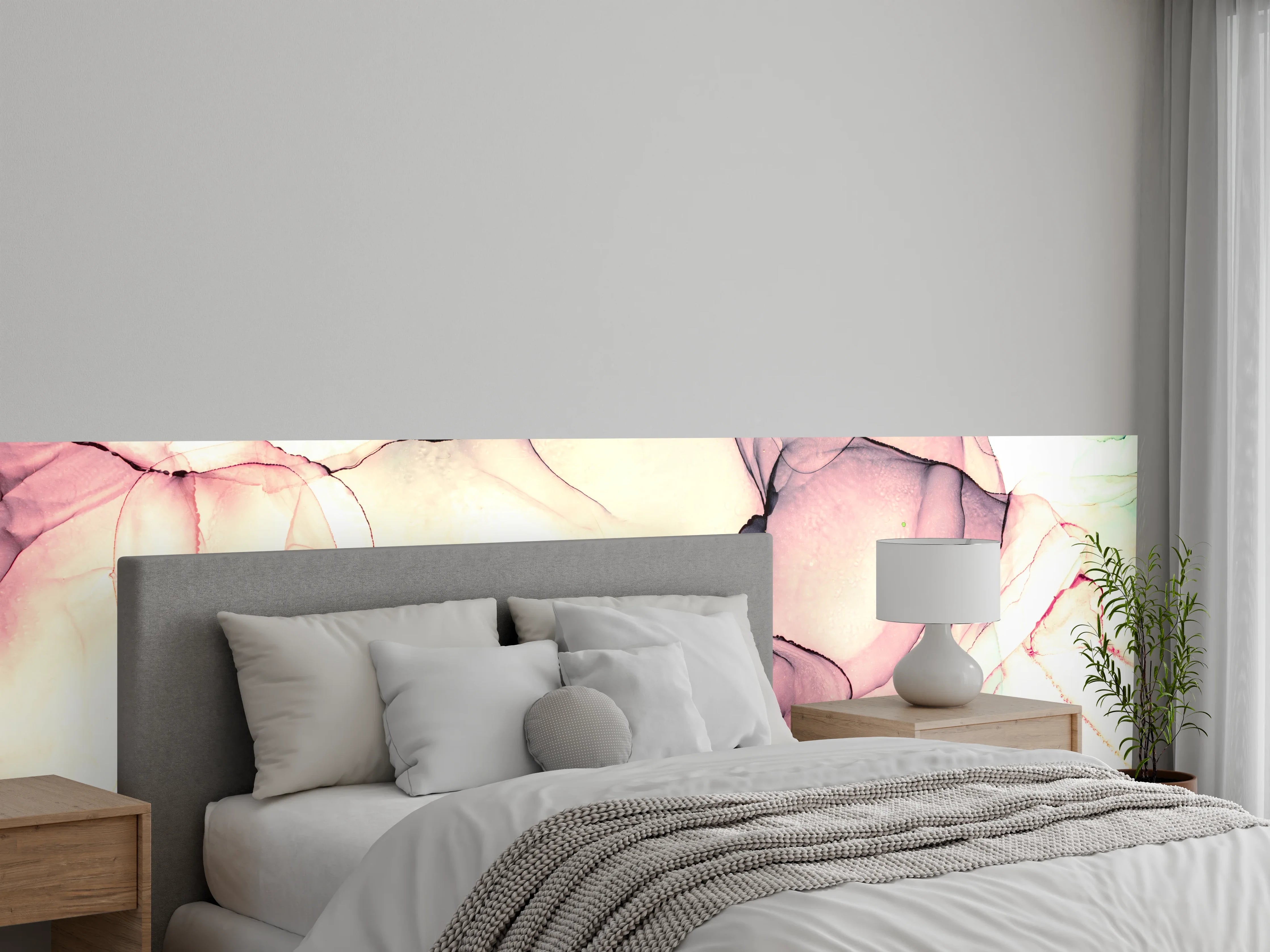 Wandverkleidung Schlafzimmer - Aquarell Abstrakt in Pastellfarben