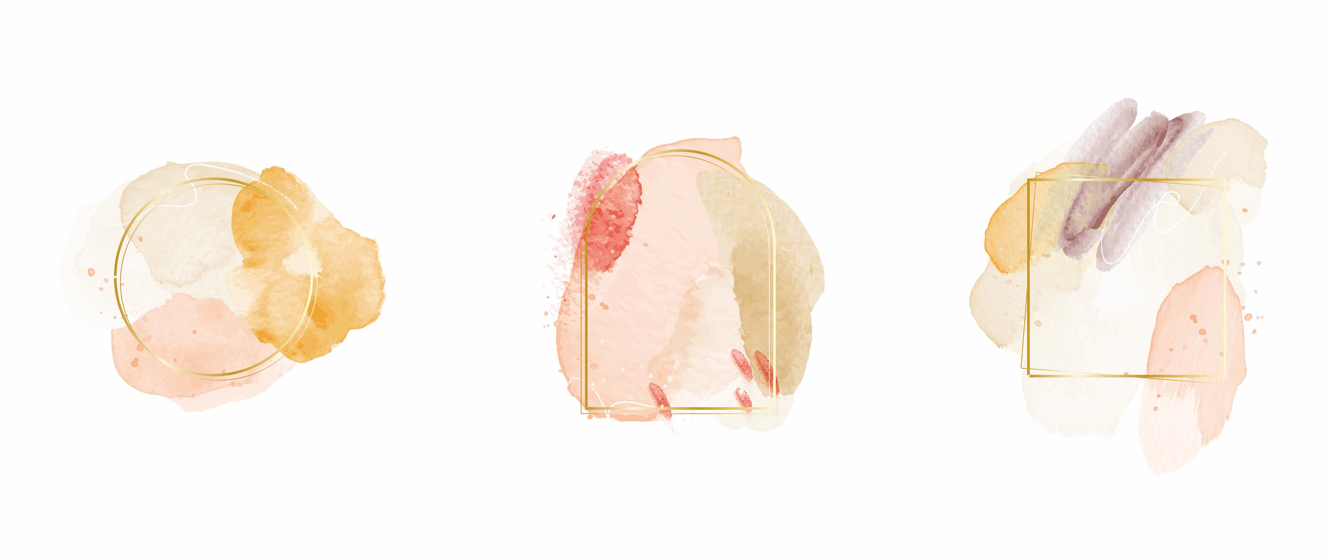 Wandverkleidung Schlafzimmer-Aquarell Gold Rahmen Pastell