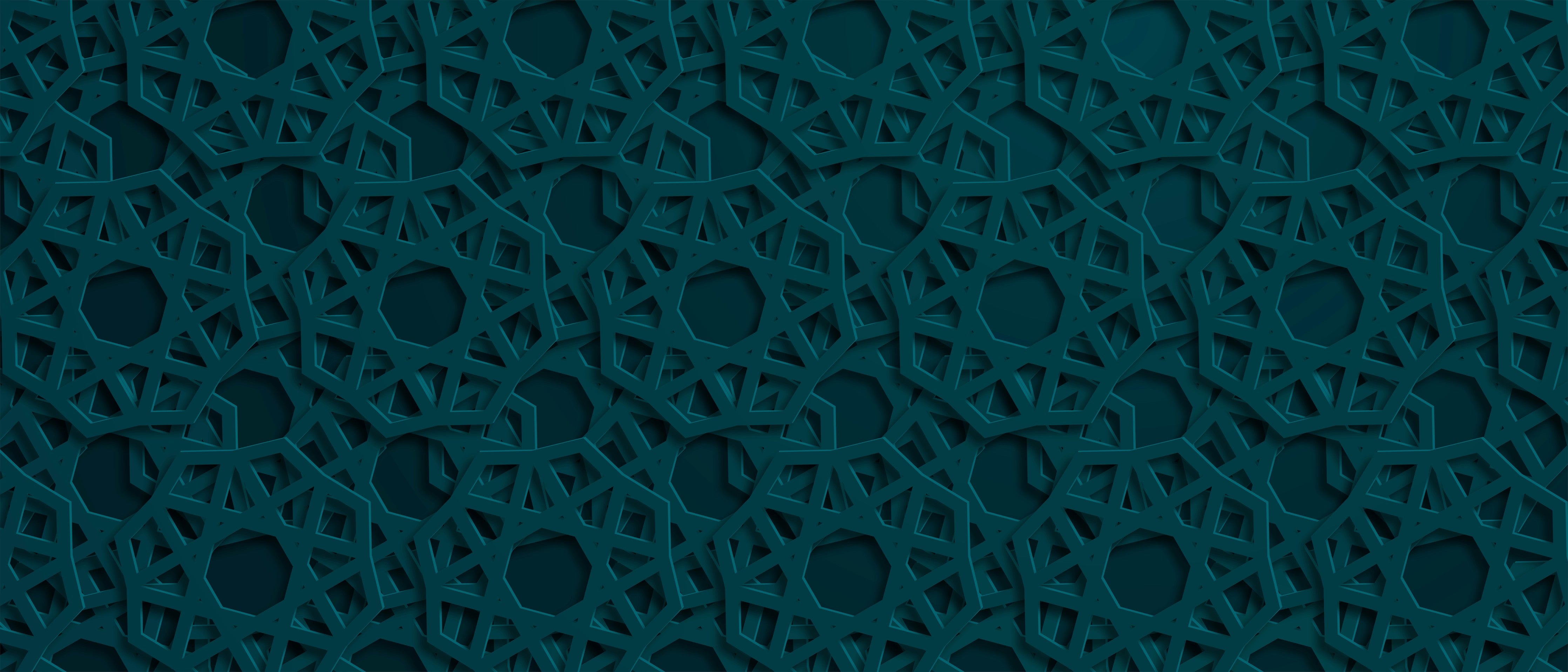 Wandverkleidung Schlafzimmer-Arabische Muster Dunkelgrün