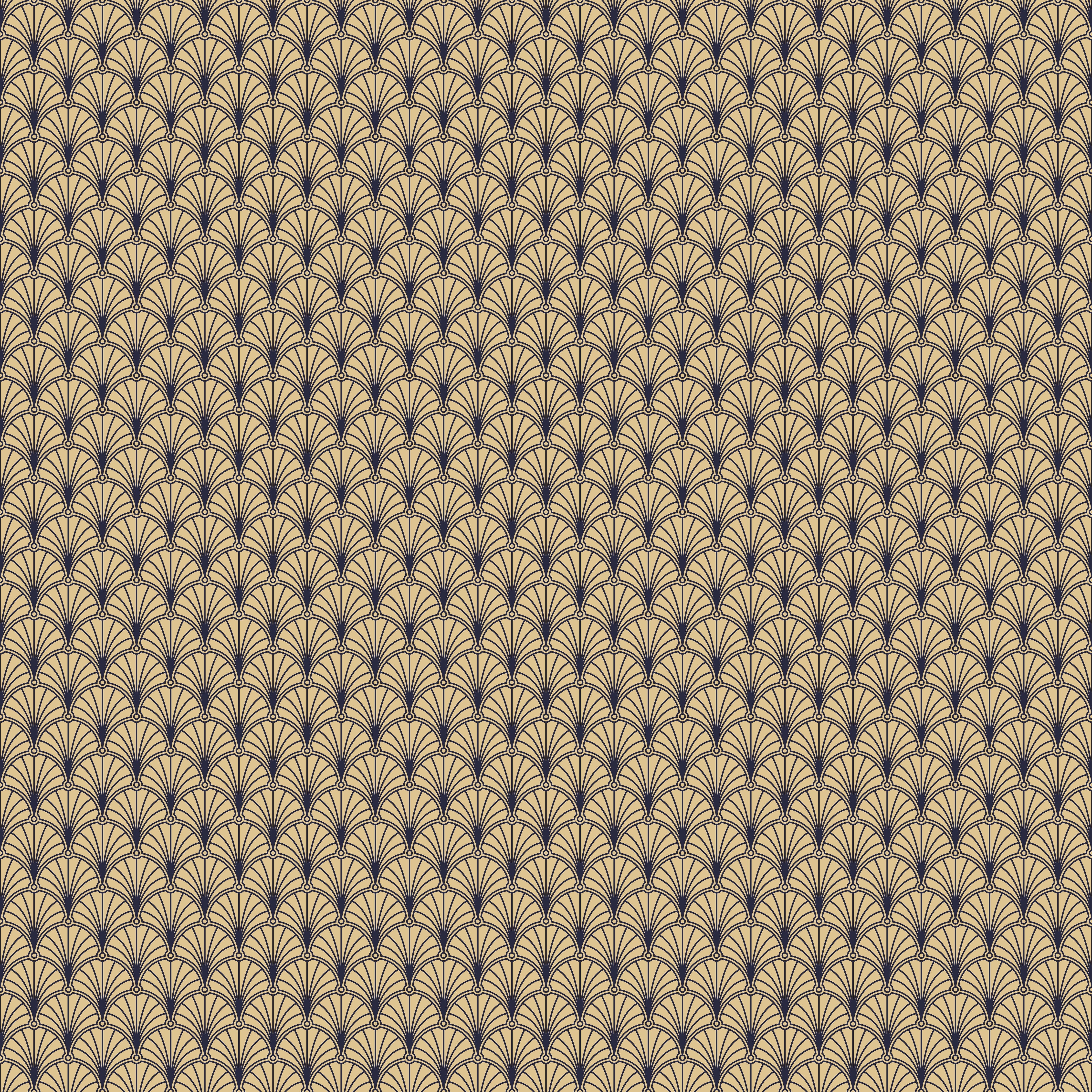 Wandverkleidung Schlafzimmer-Art Déco Muster gold-beige Wand