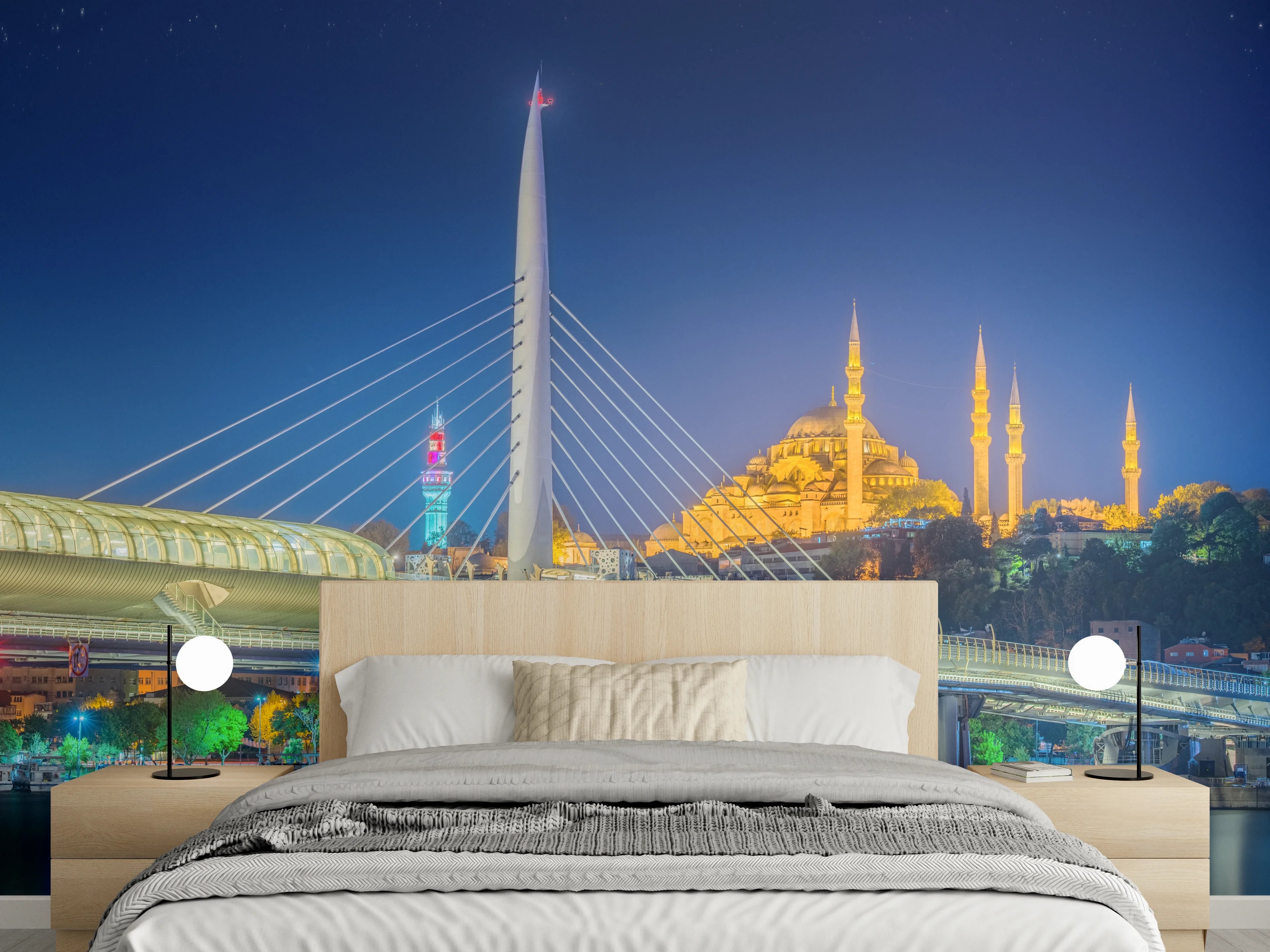 Wandverkleidung Schlafzimmer - Atatürk-Brücke bei Nacht - Istanbul