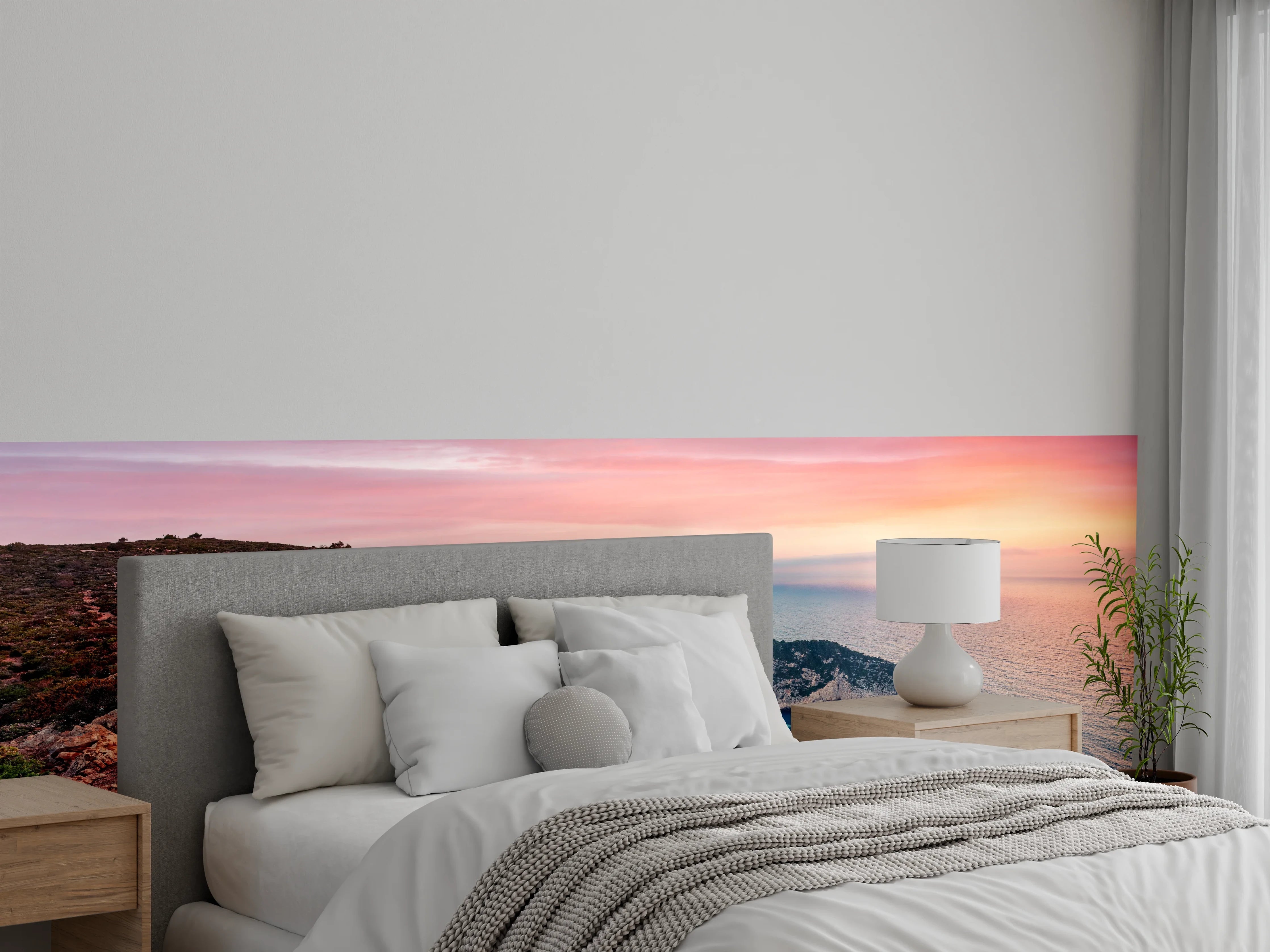 Wandverkleidung Schlafzimmer - Atemberaubende Küstenlandschaft im Sonnenuntergang