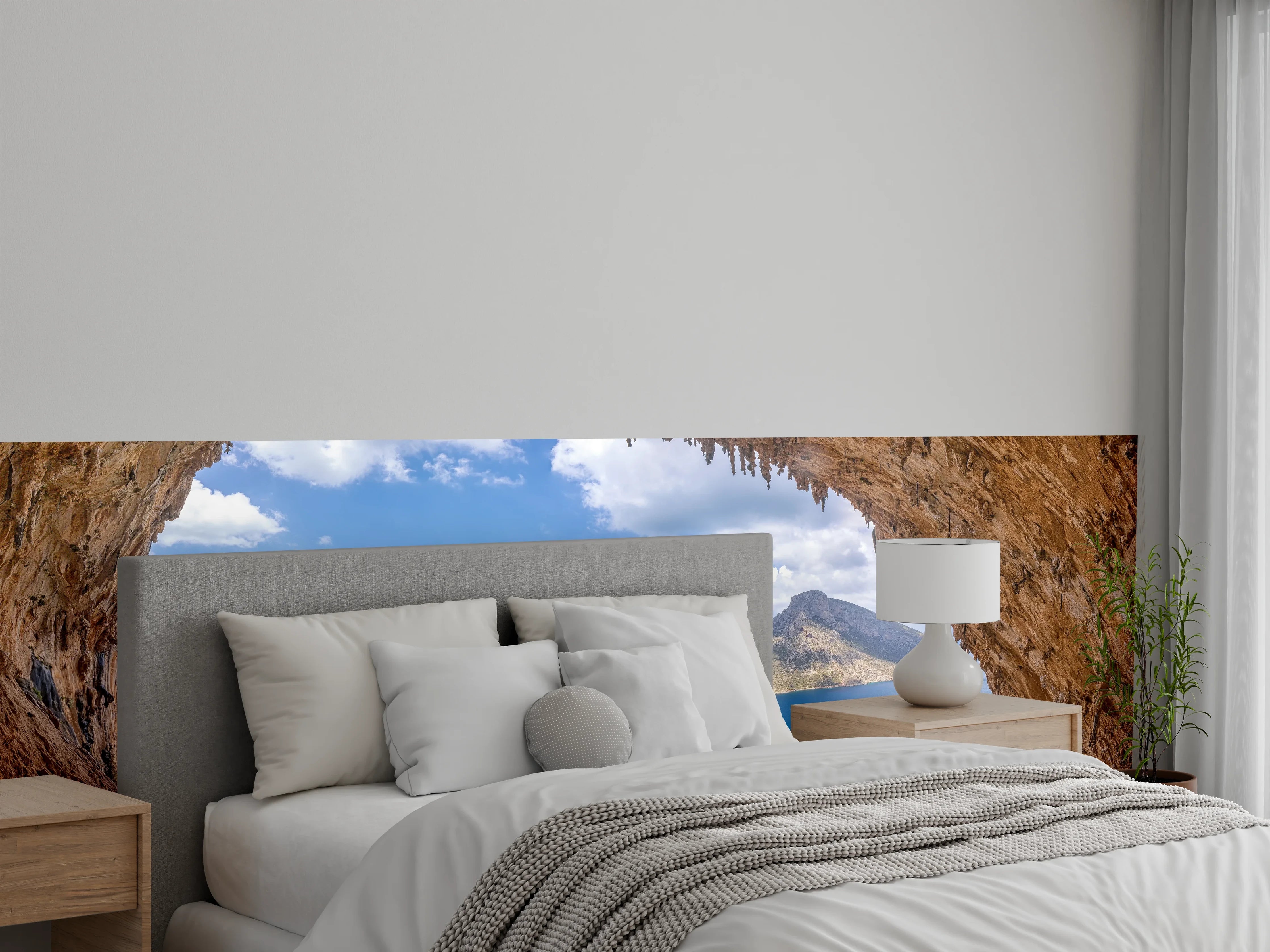 Wandverkleidung Schlafzimmer - Atemberaubender Ausblick auf meditatives Inselpanorama