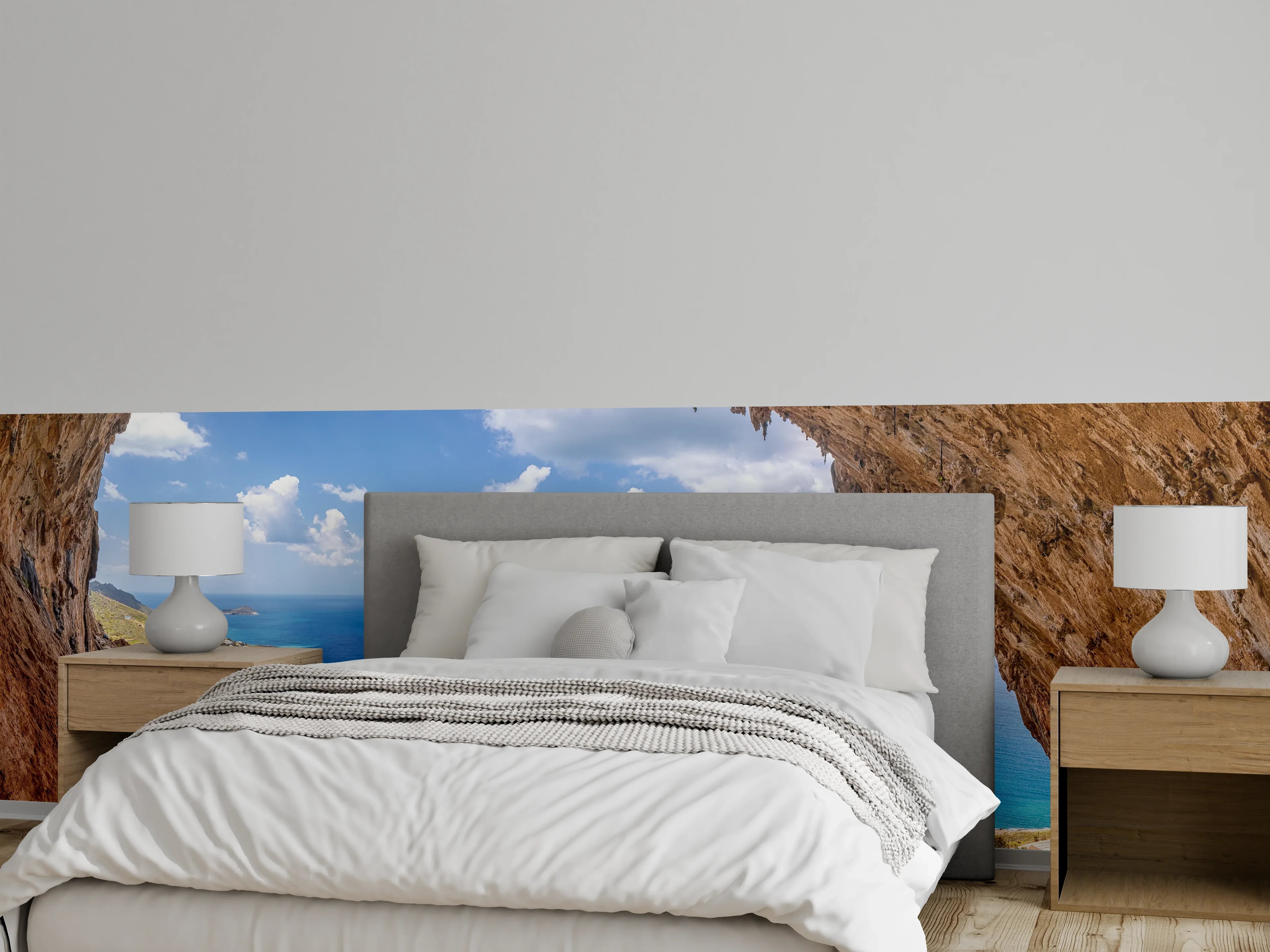 Wandverkleidung Schlafzimmer - Atemberaubender Ausblick auf meditatives Inselpanorama