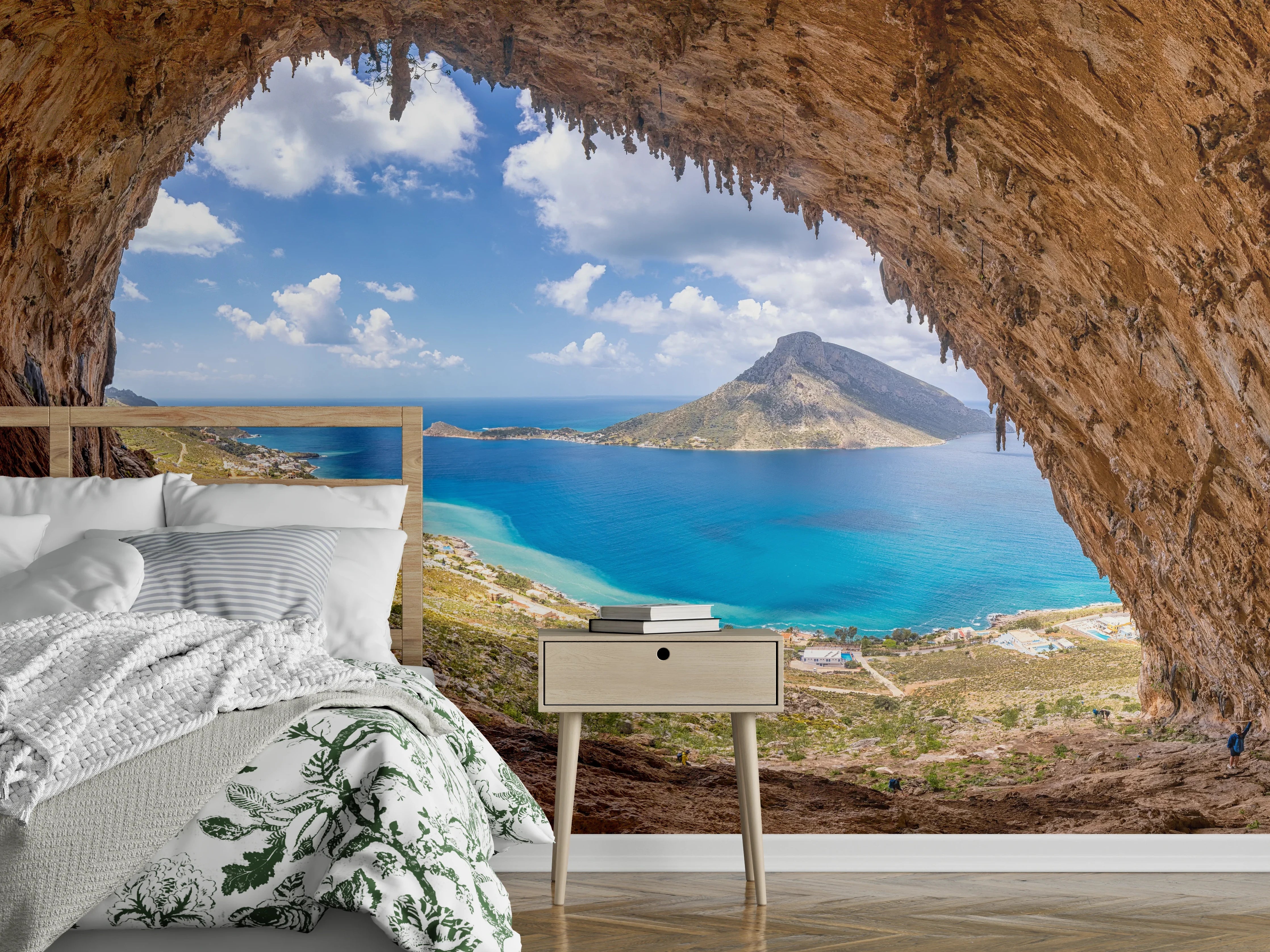 Wandverkleidung Schlafzimmer - Atemberaubender Ausblick auf meditatives Inselpanorama