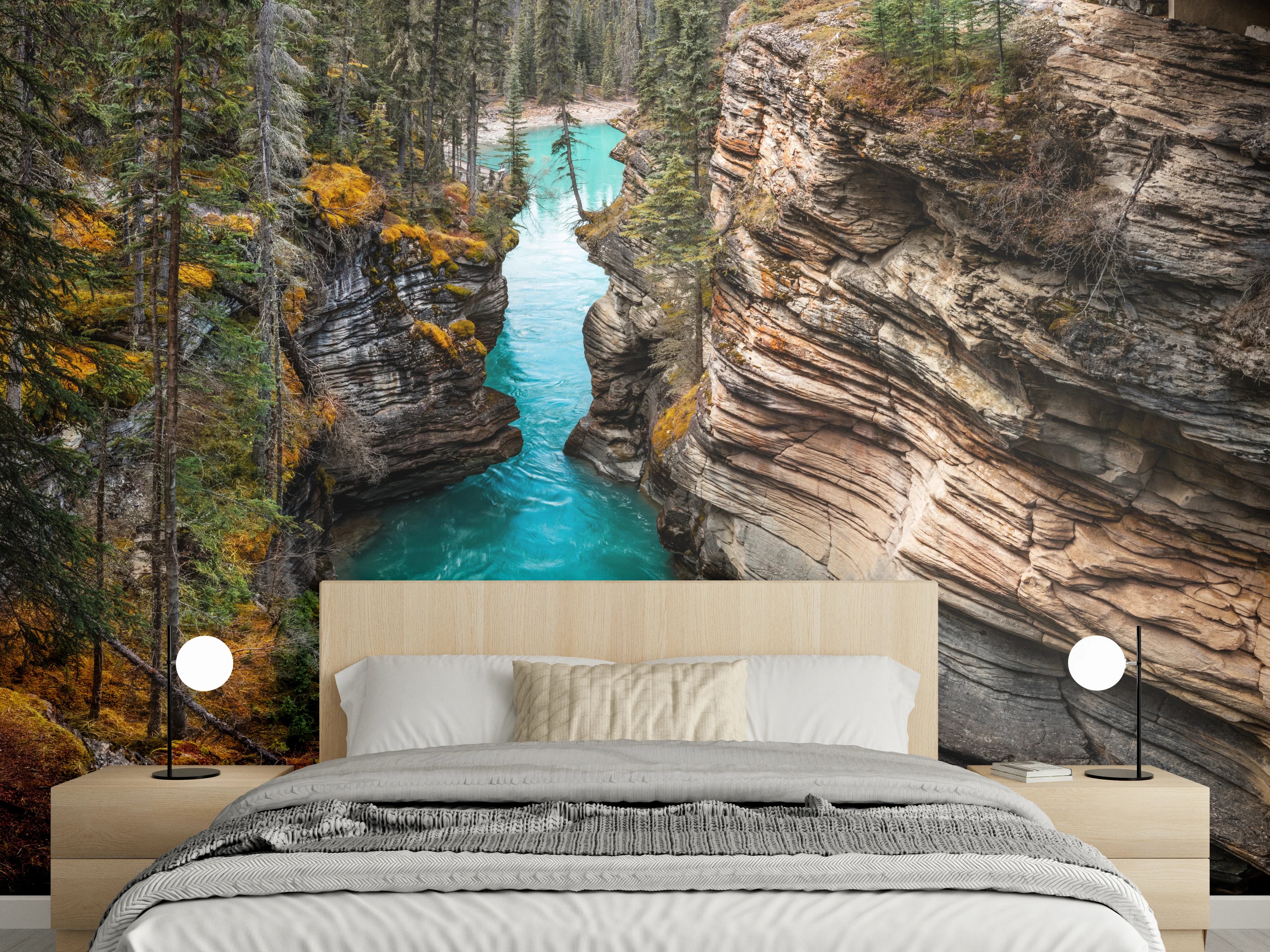 Wandverkleidung Schlafzimmer - Athabasca Wasserfälle - Kanada