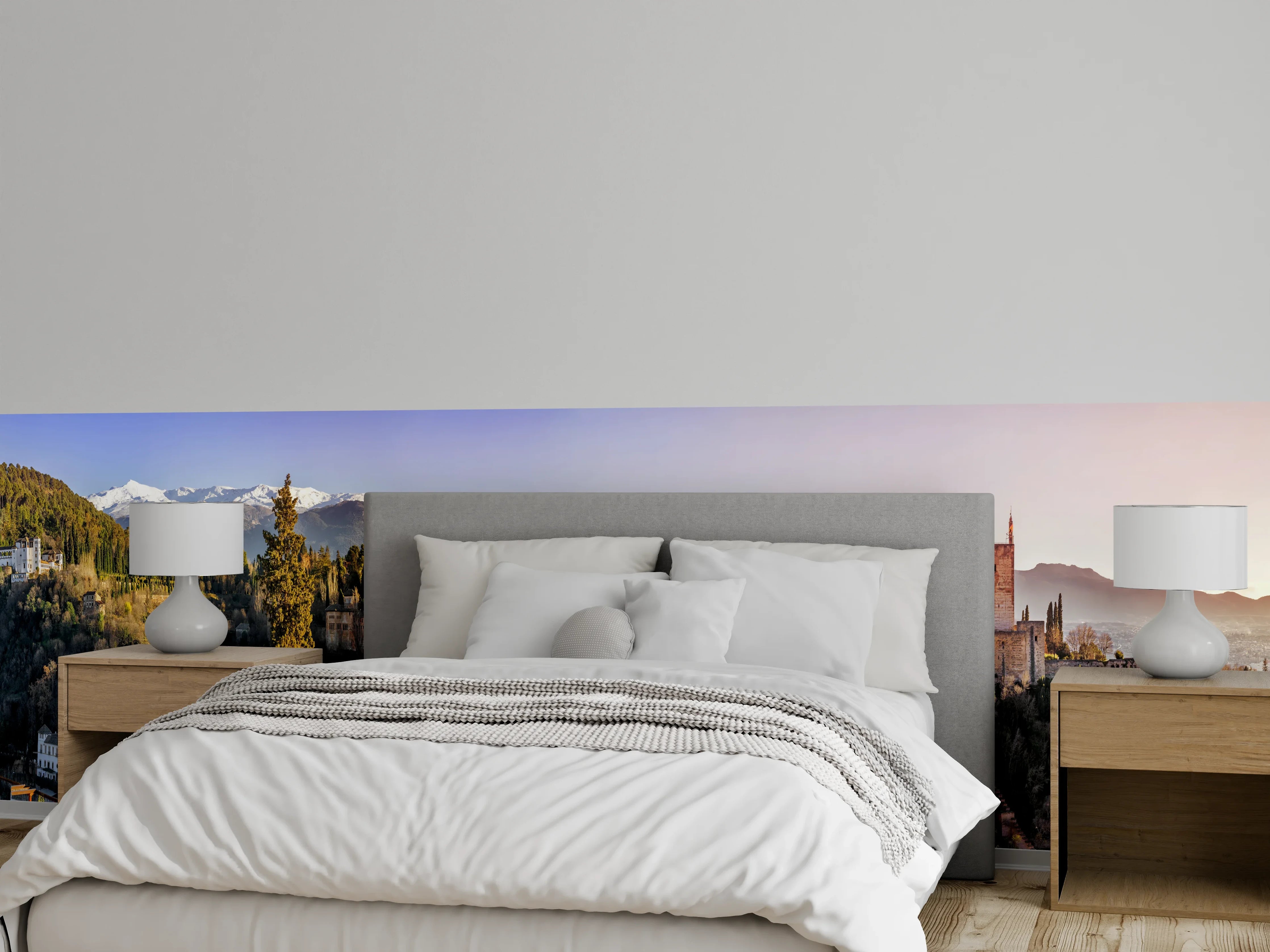Wandverkleidung Schlafzimmer - Aussicht auf Alhambra mit Comares-Turm