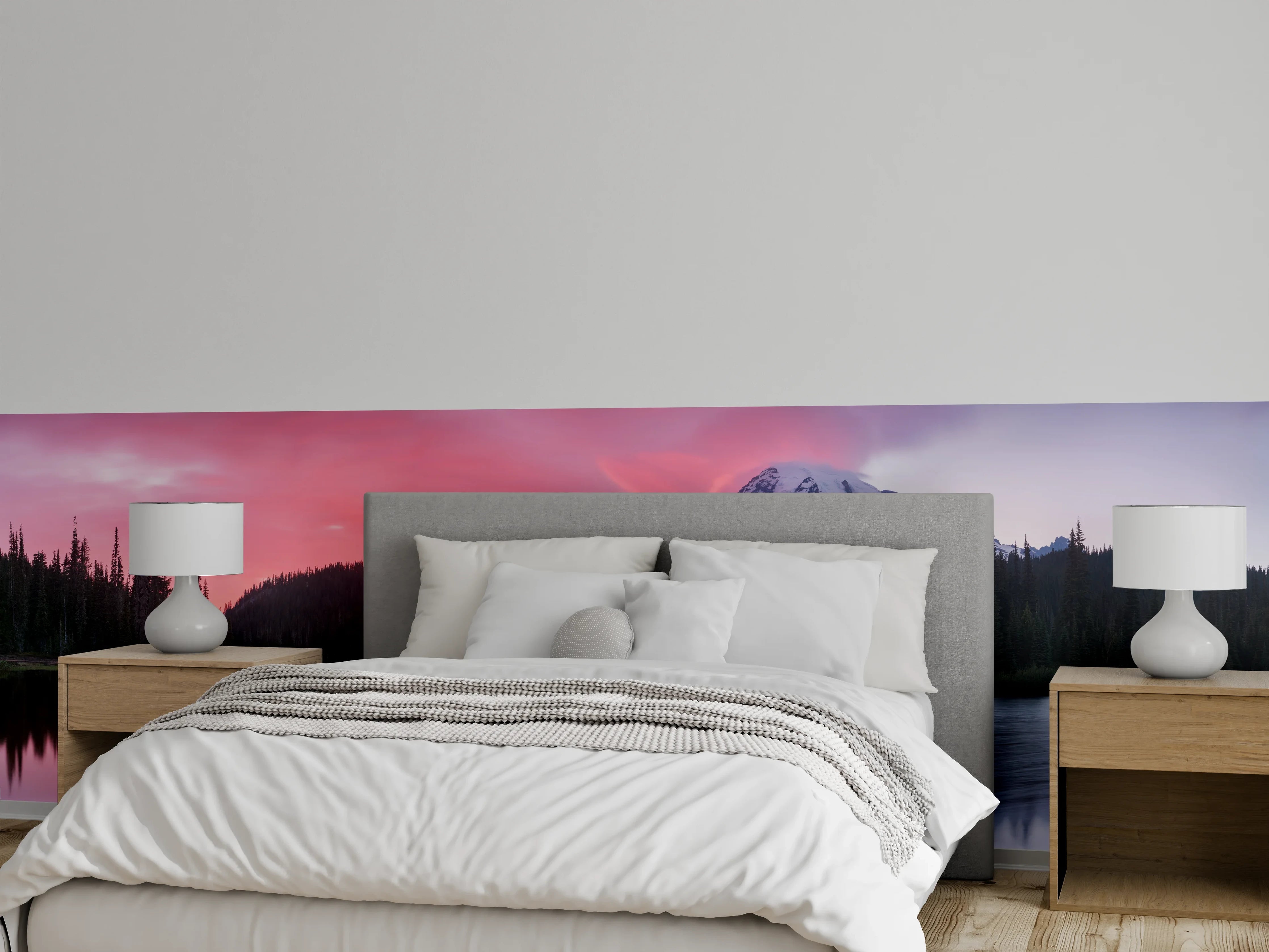 Wandverkleidung Schlafzimmer - Aussicht auf den Mount Rainier