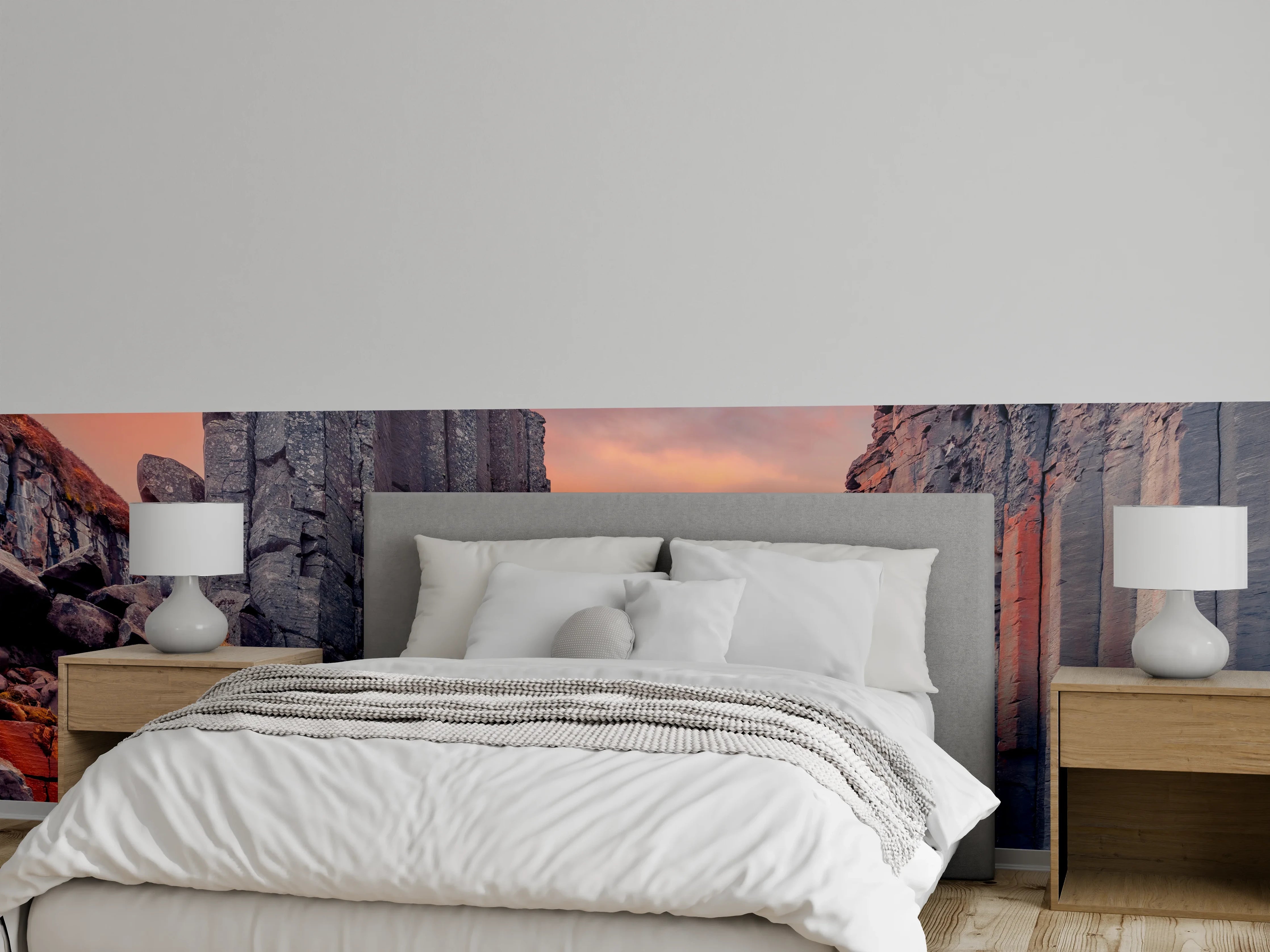 Wandverkleidung Schlafzimmer - Basalt-Canyon Fluss Sonnenuntergang