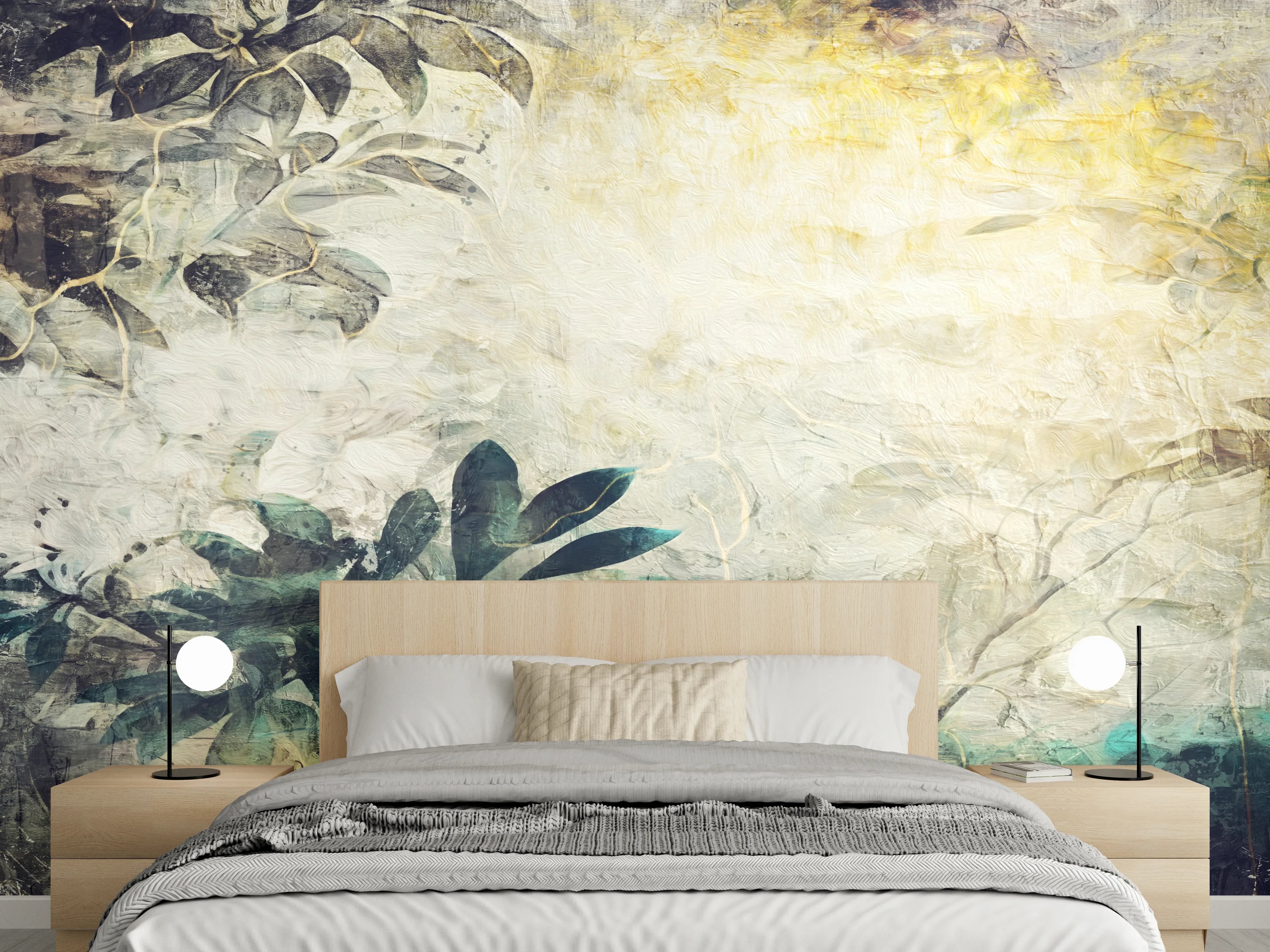 Wandverkleidung Schlafzimmer - Baumzweig Gemälde