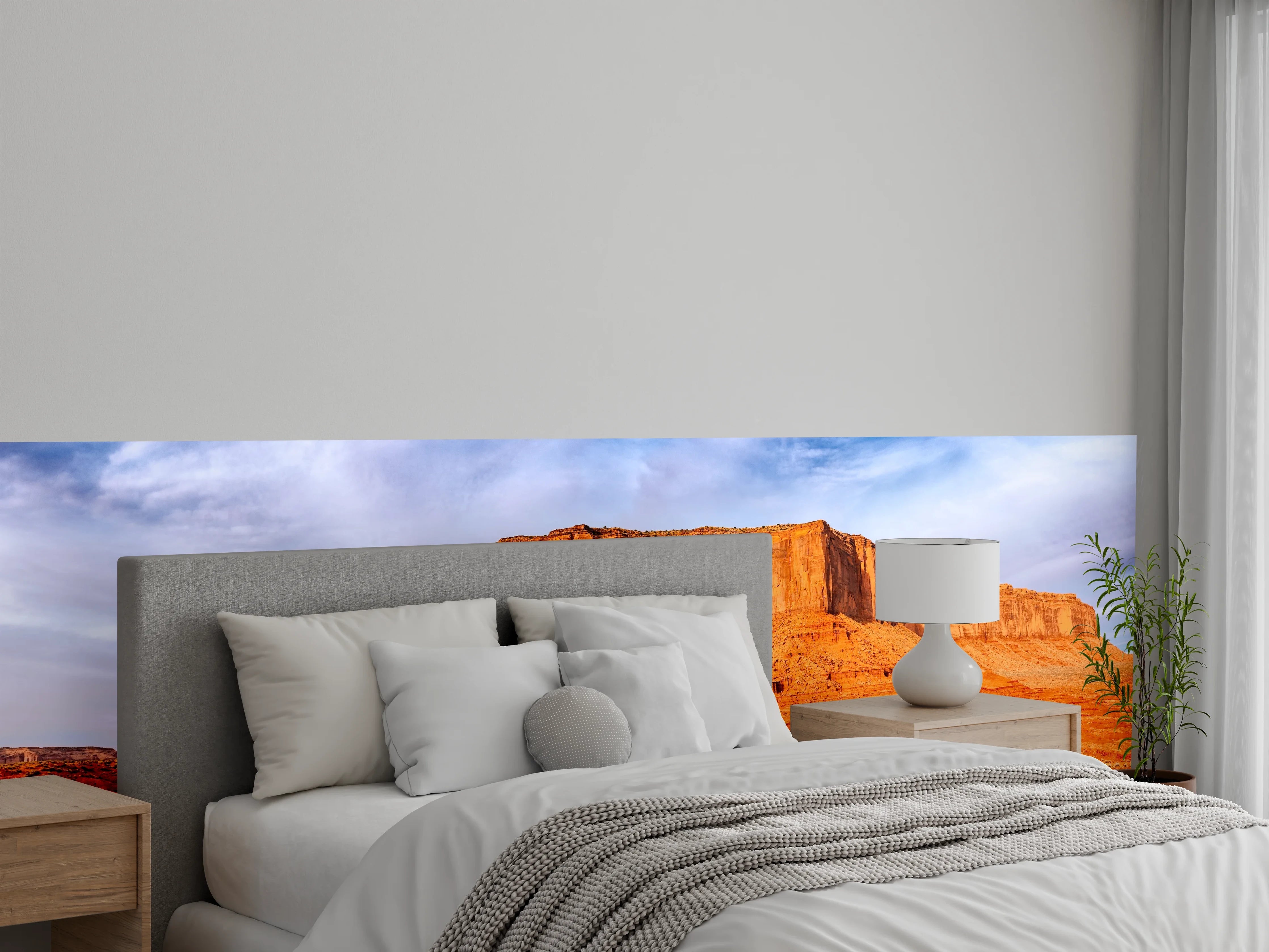 Wandverkleidung Schlafzimmer - Beeindruckende Felsenlandschaft im Sonnenlicht