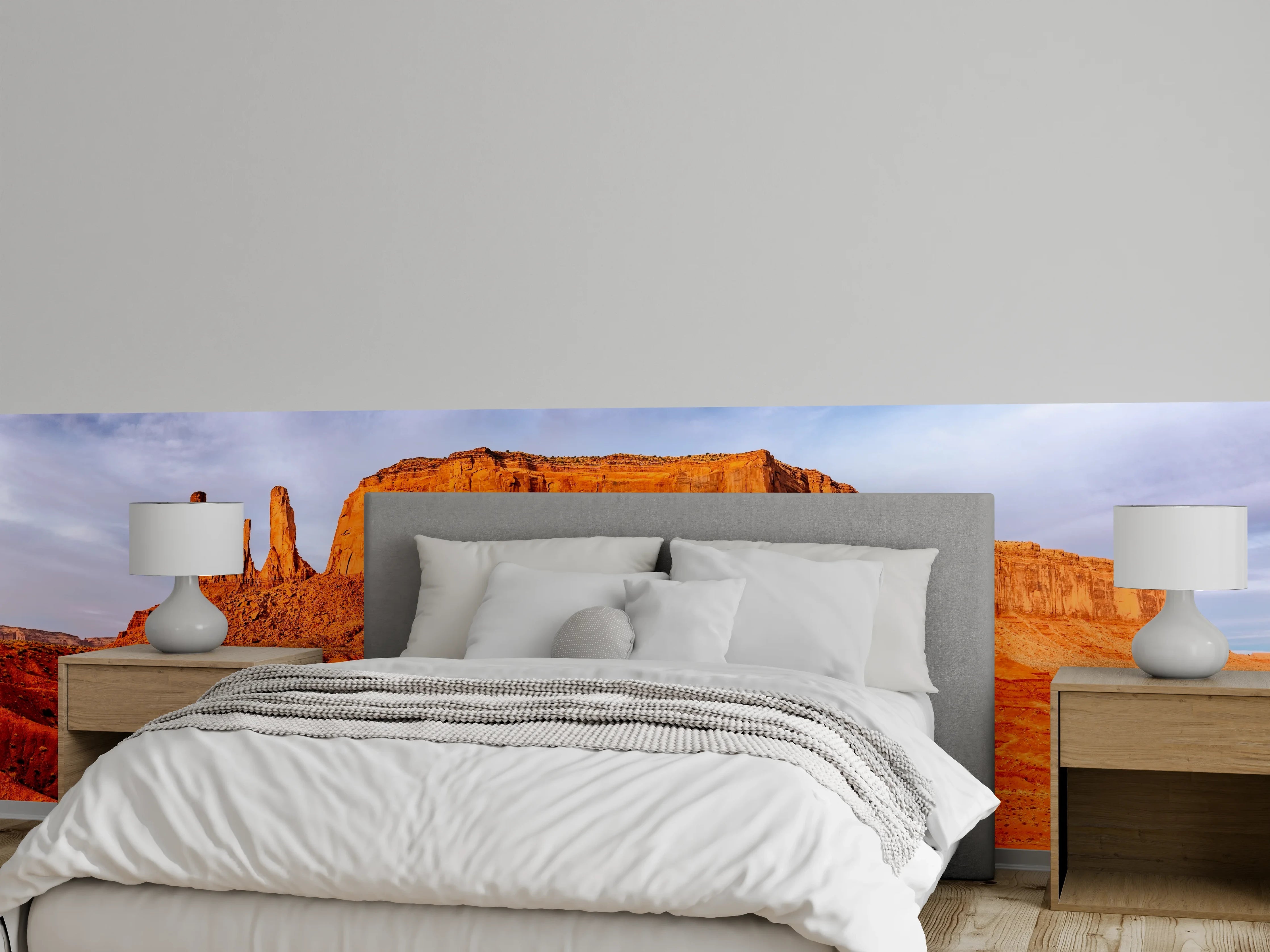 Wandverkleidung Schlafzimmer - Beeindruckende Felsenlandschaft im Sonnenlicht