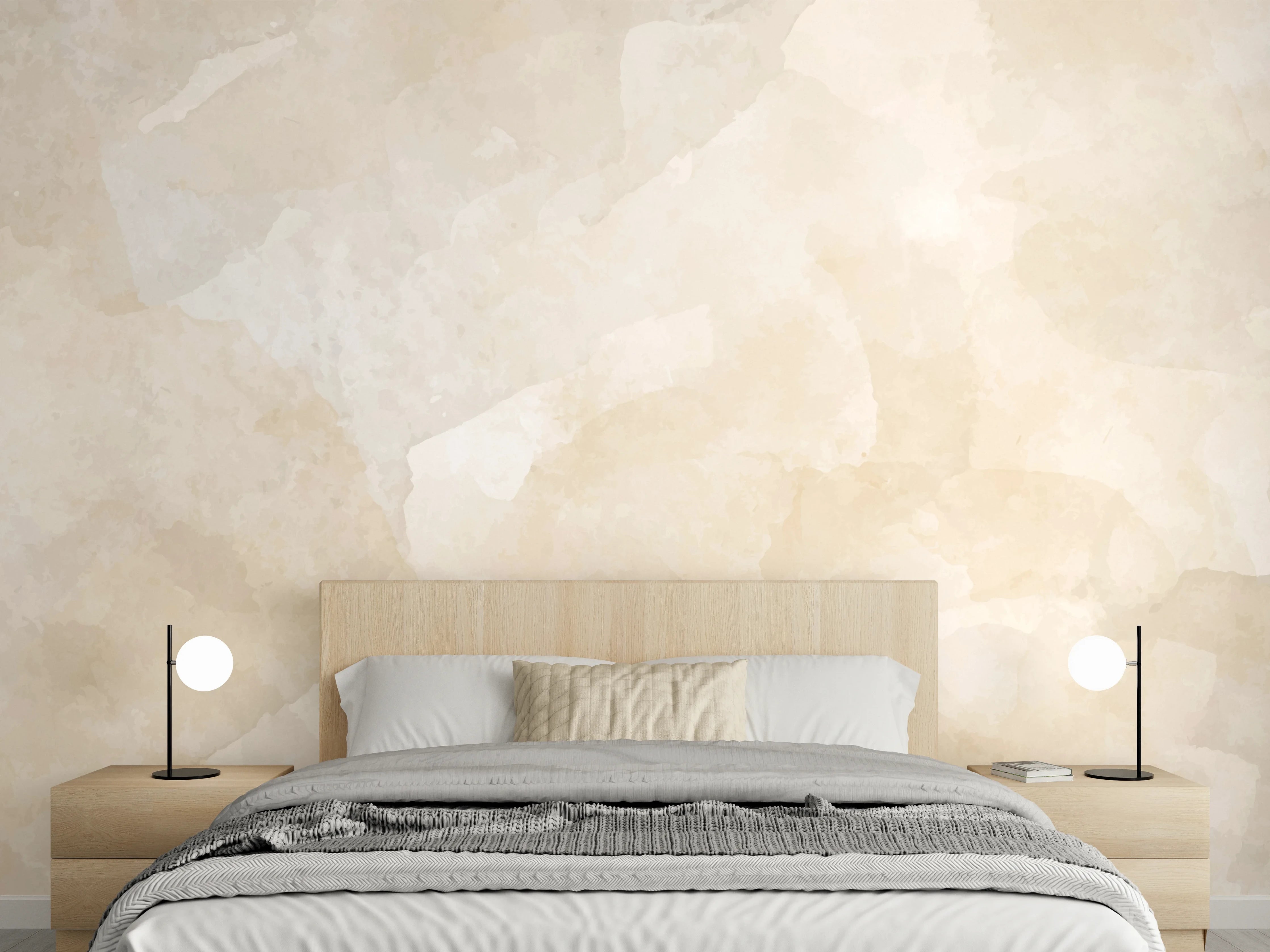 Wandverkleidung Schlafzimmer - Beige-Graue Edelstein-Optik