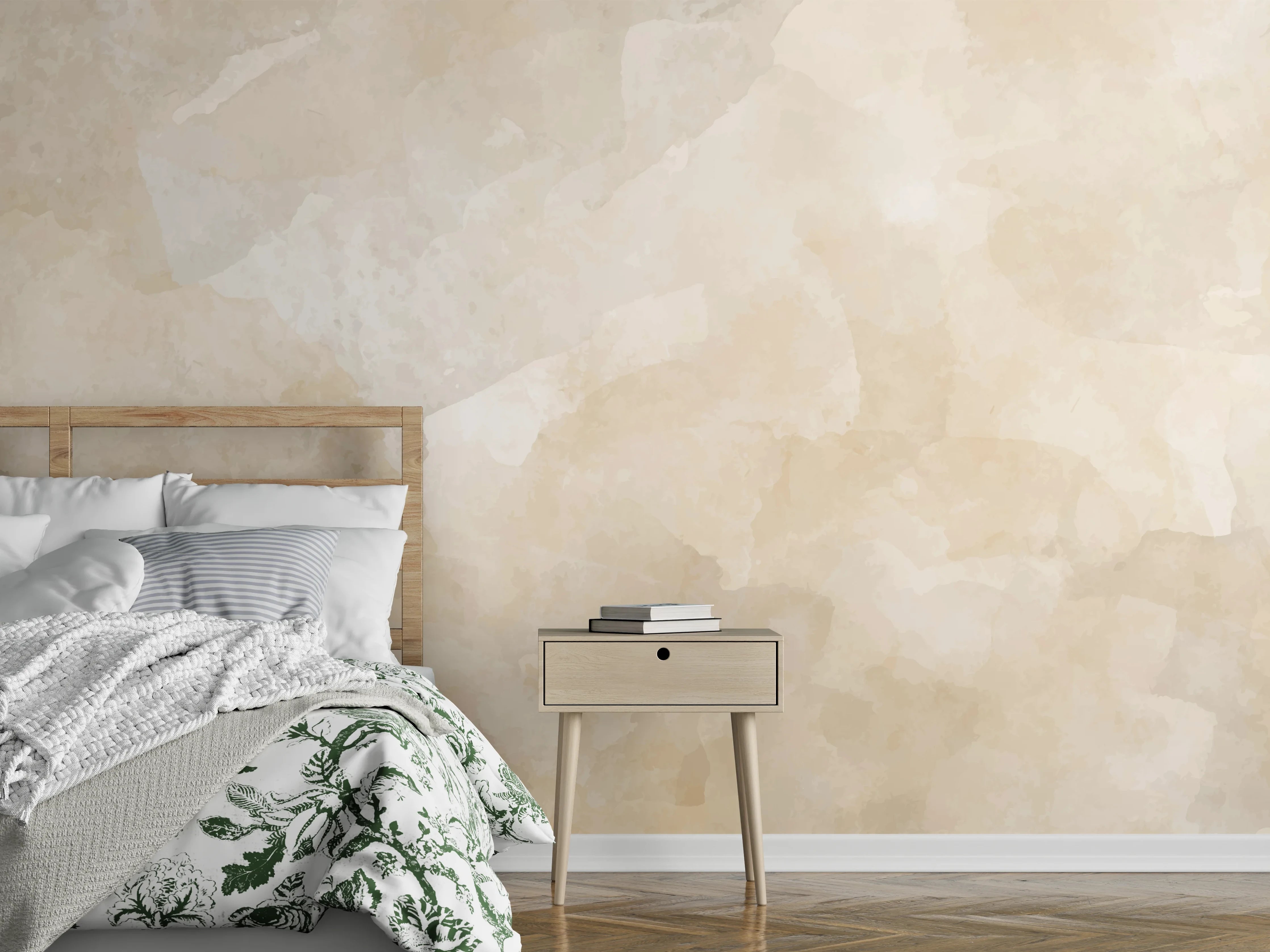 Wandverkleidung Schlafzimmer - Beige-Graue Edelstein-Optik