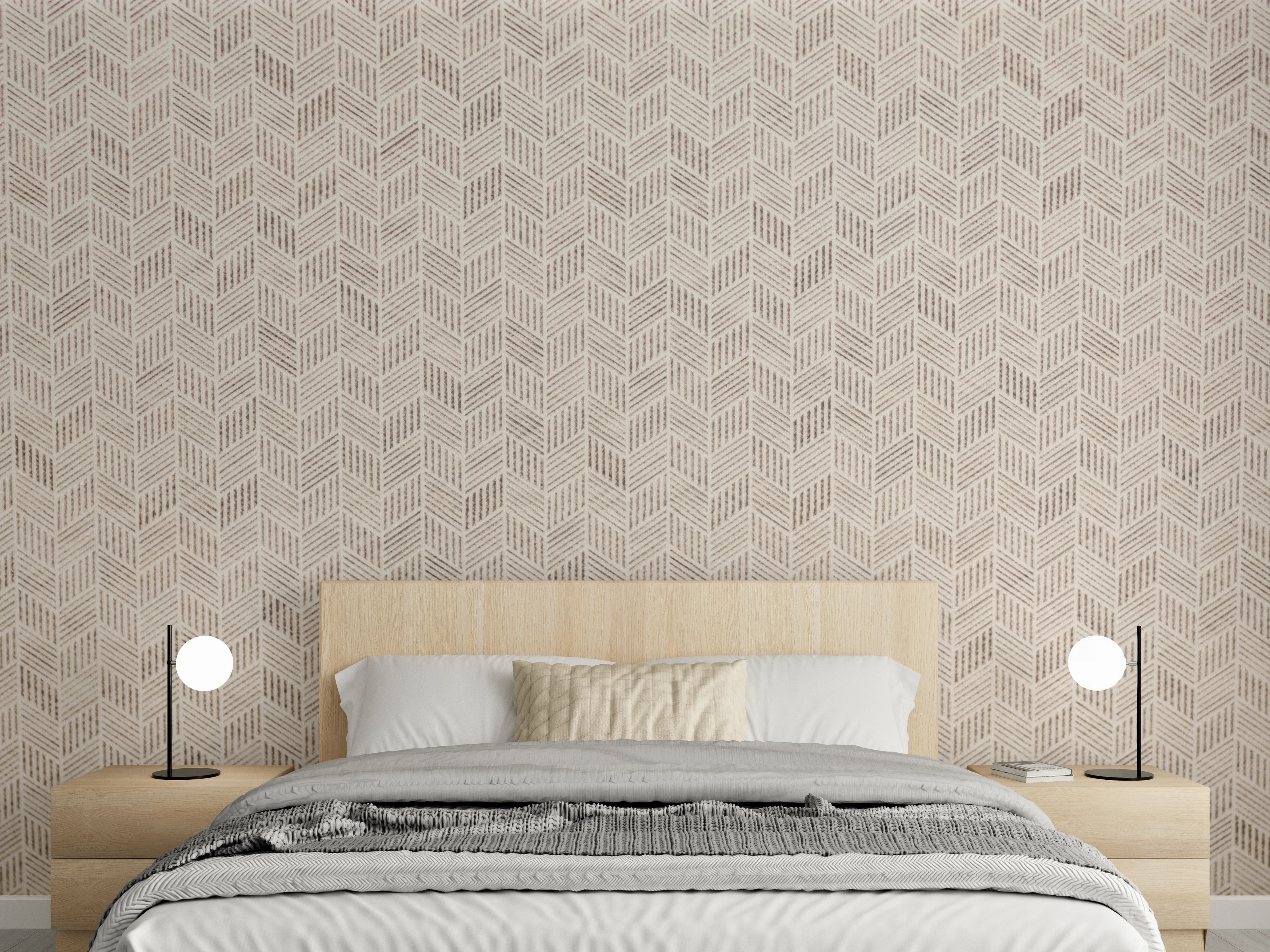 Wandverkleidung Schlafzimmer - Beige Mosaikfliese mit feinem Muster