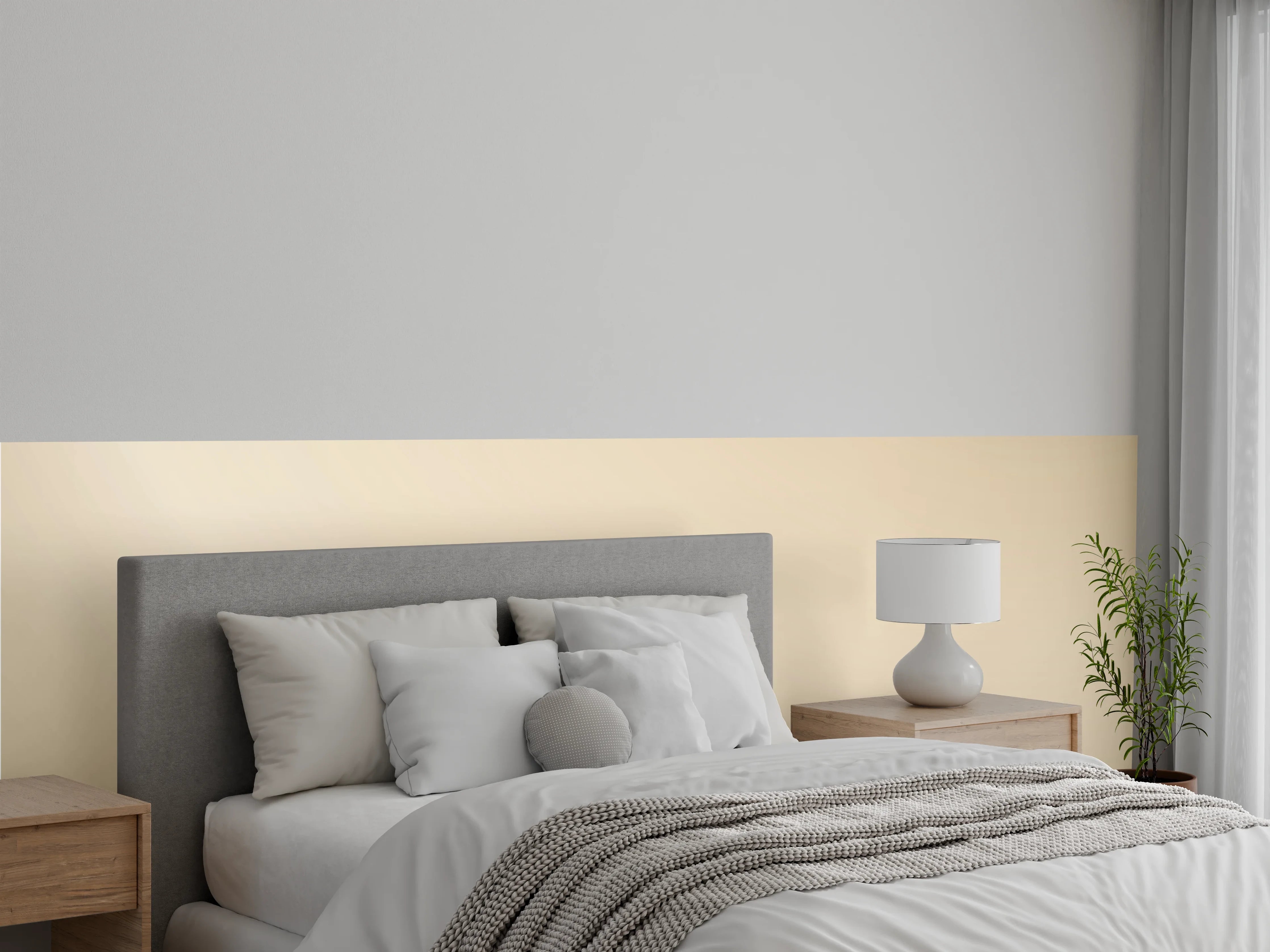 Wandverkleidung Schlafzimmer - Beige Verlauf Design modern