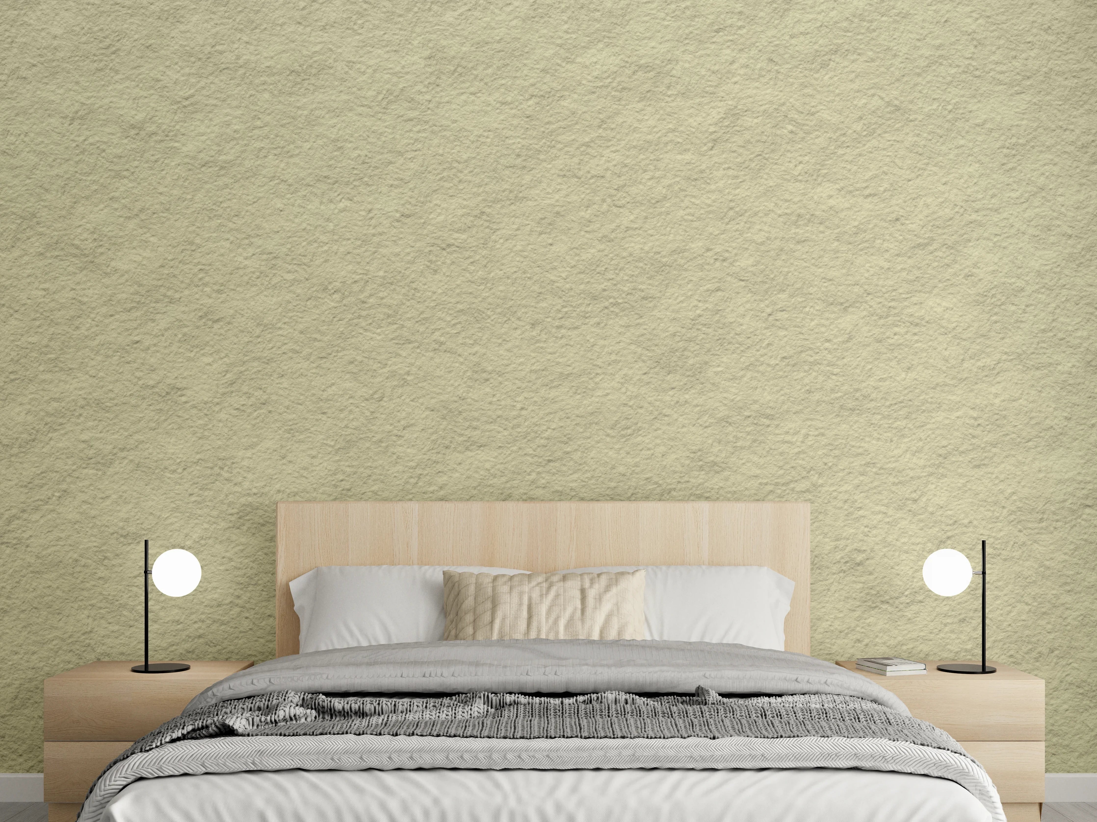 Wandverkleidung Schlafzimmer - Beige strukturierte Oberfläche Tapetenmotiv