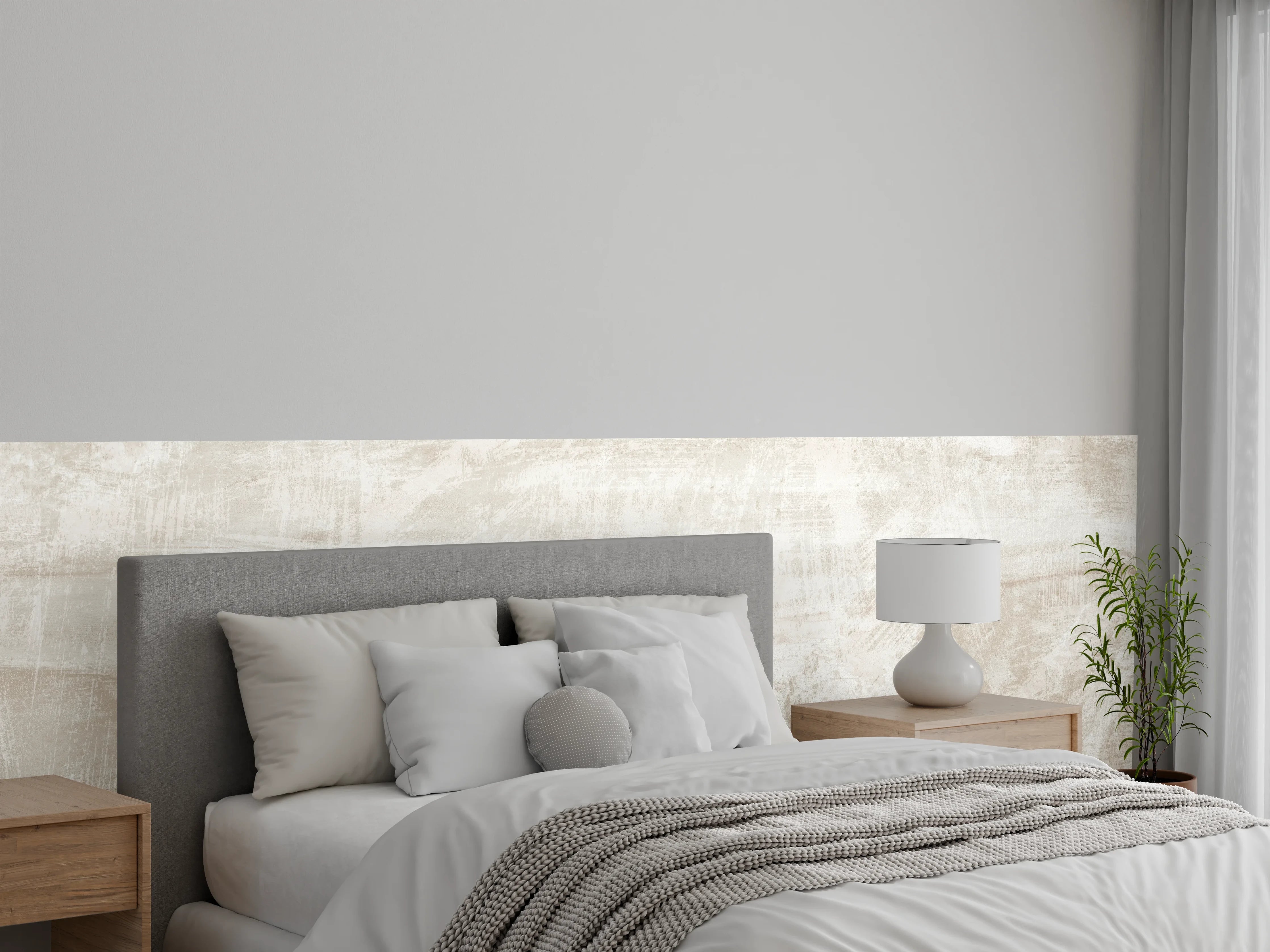 Wandverkleidung Schlafzimmer - Beigefarbener Hintergrund