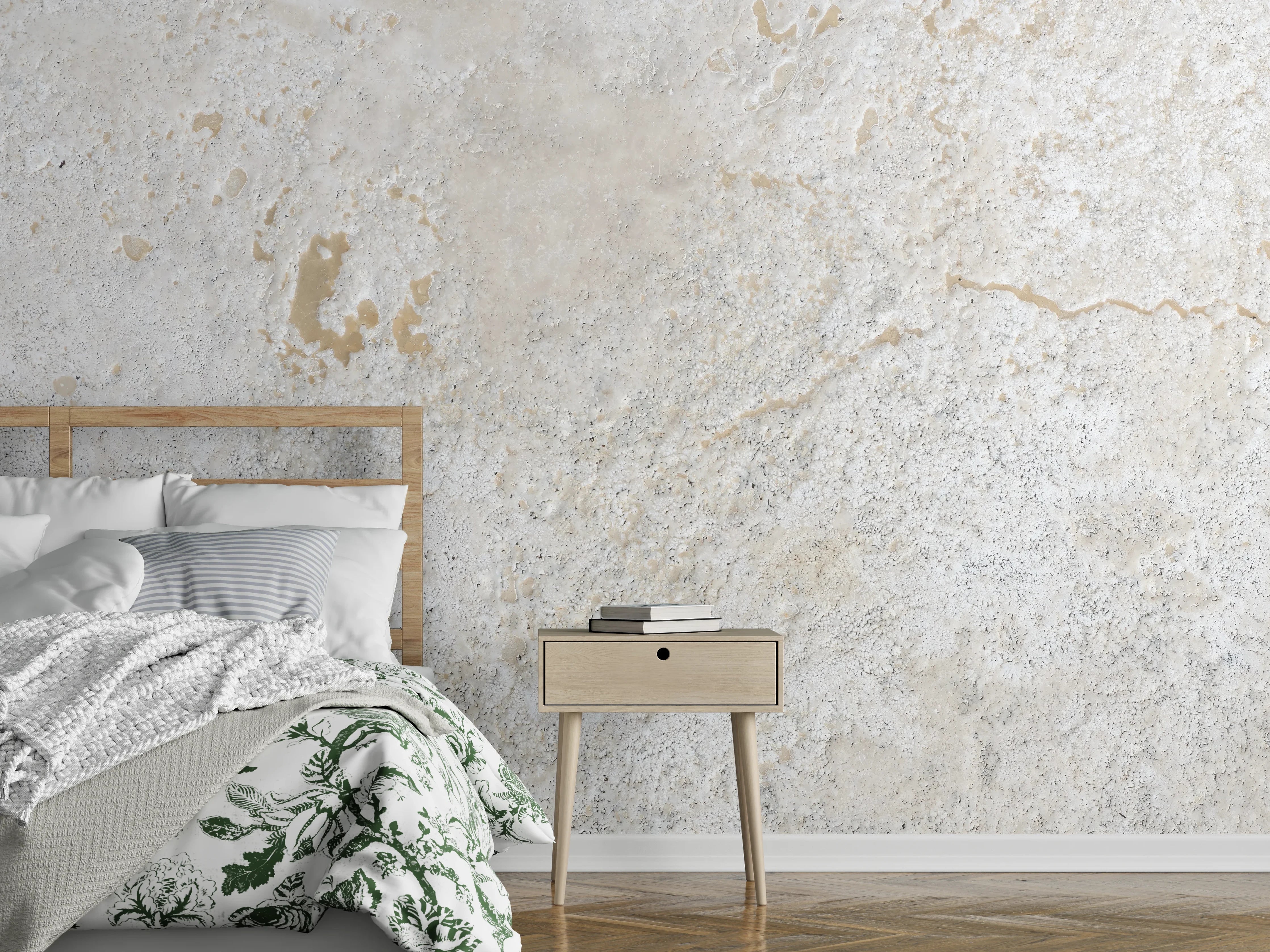 Wandverkleidung Schlafzimmer - Beiger Kalkstein