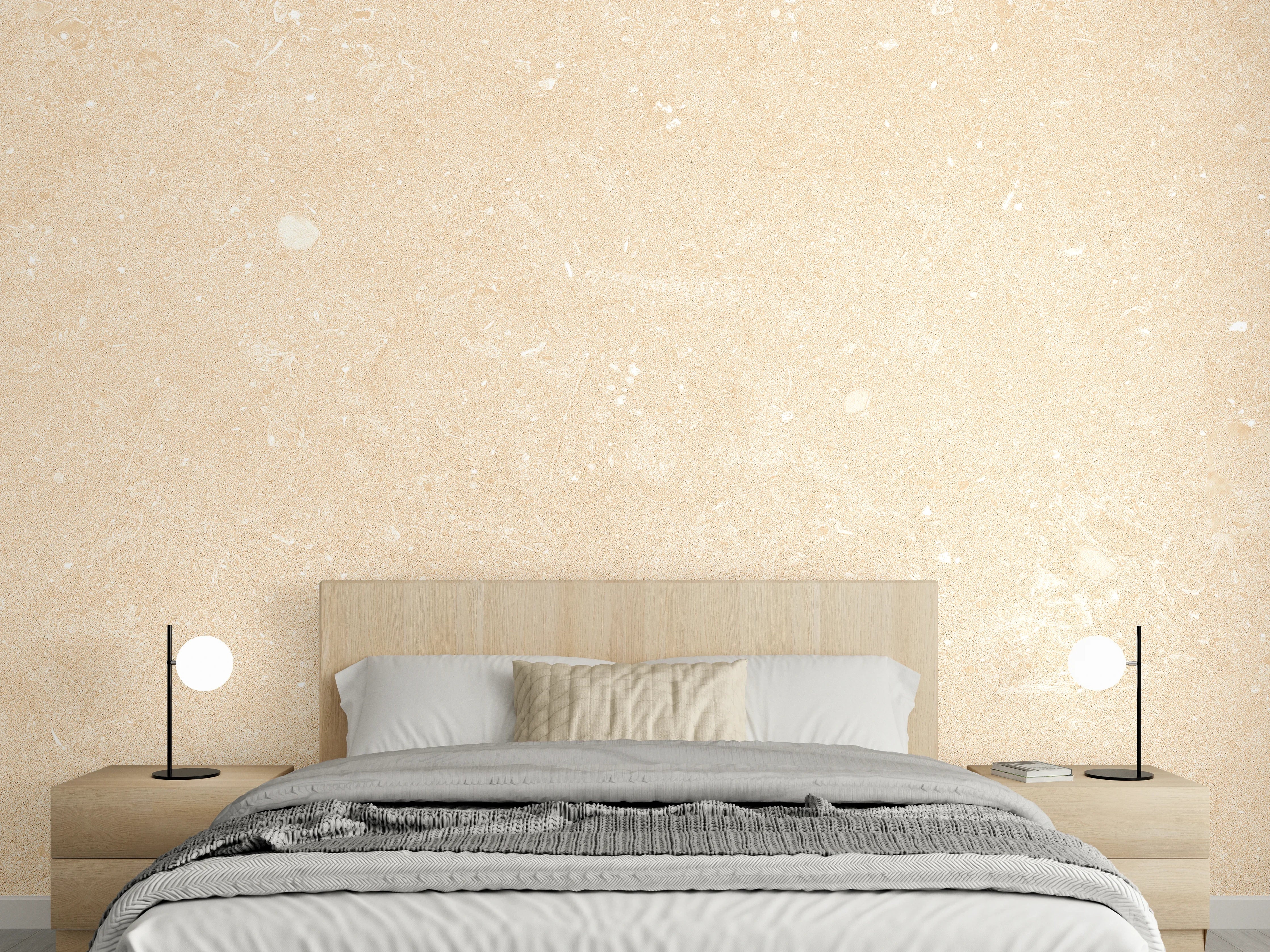 Wandverkleidung Schlafzimmer - Beiger Marmor