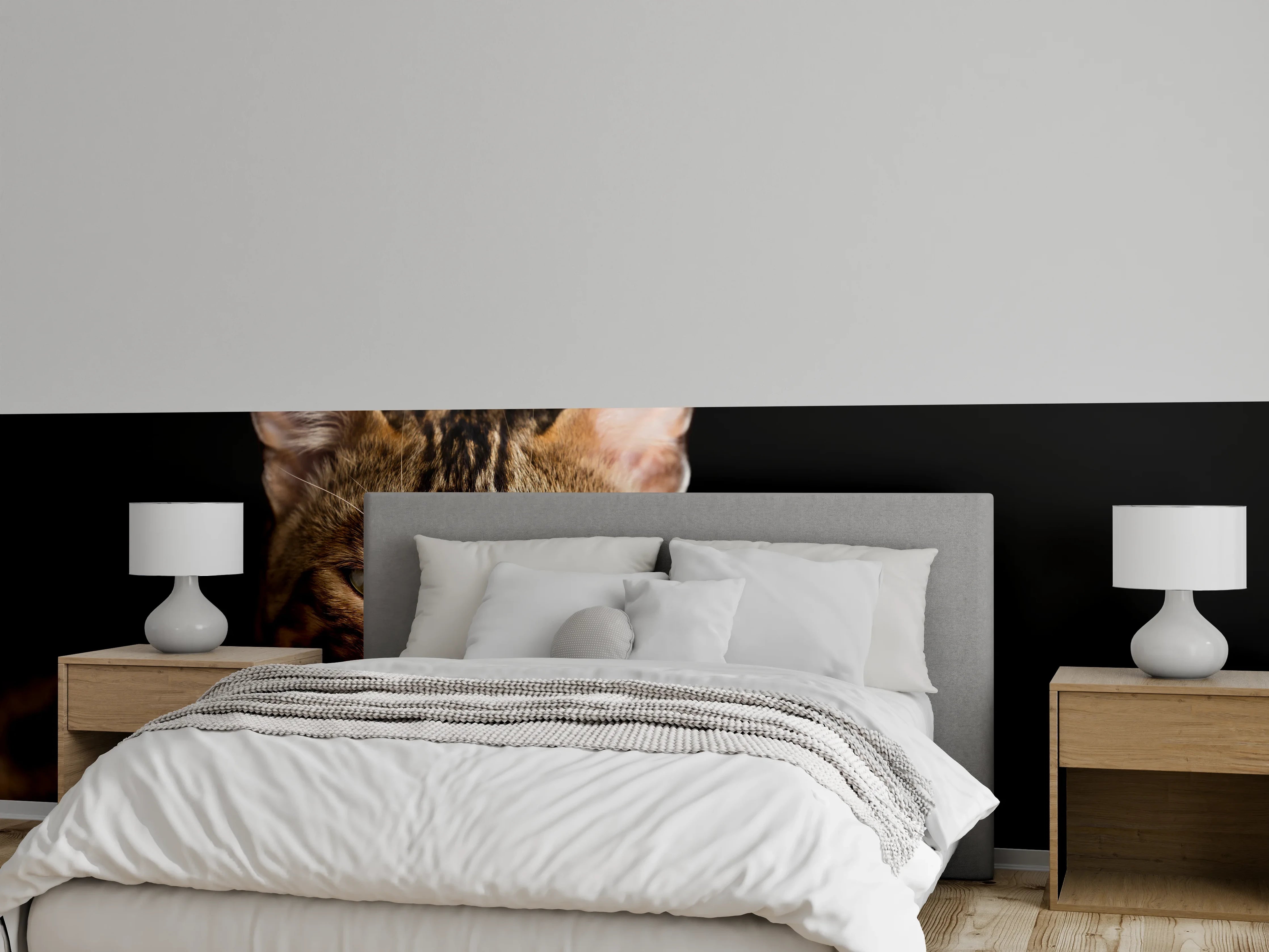 Wandverkleidung Schlafzimmer - Bengalkatze Portrait