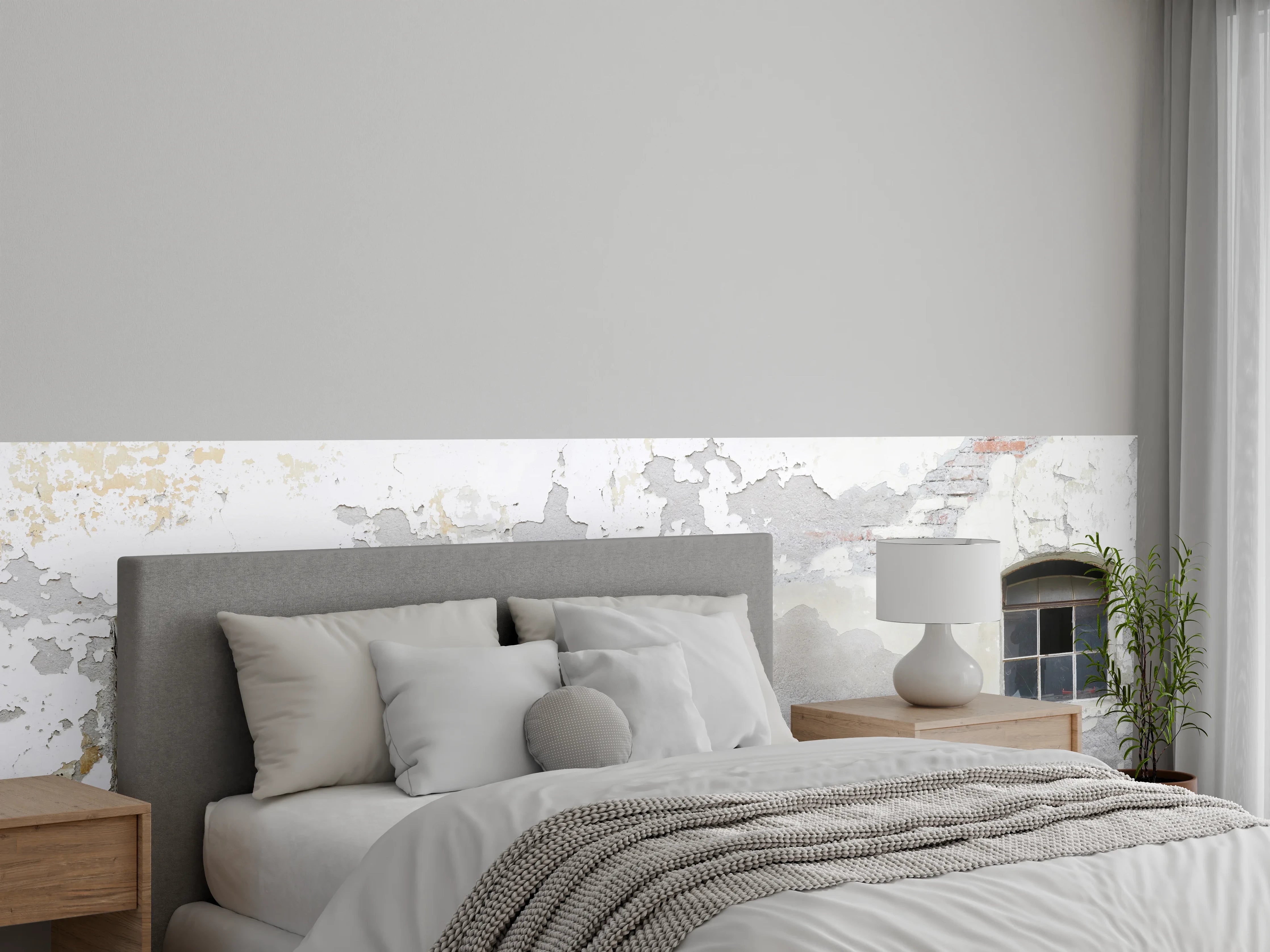 Wandverkleidung Schlafzimmer - Beschädigte Fenster einer veralteten Hauswand