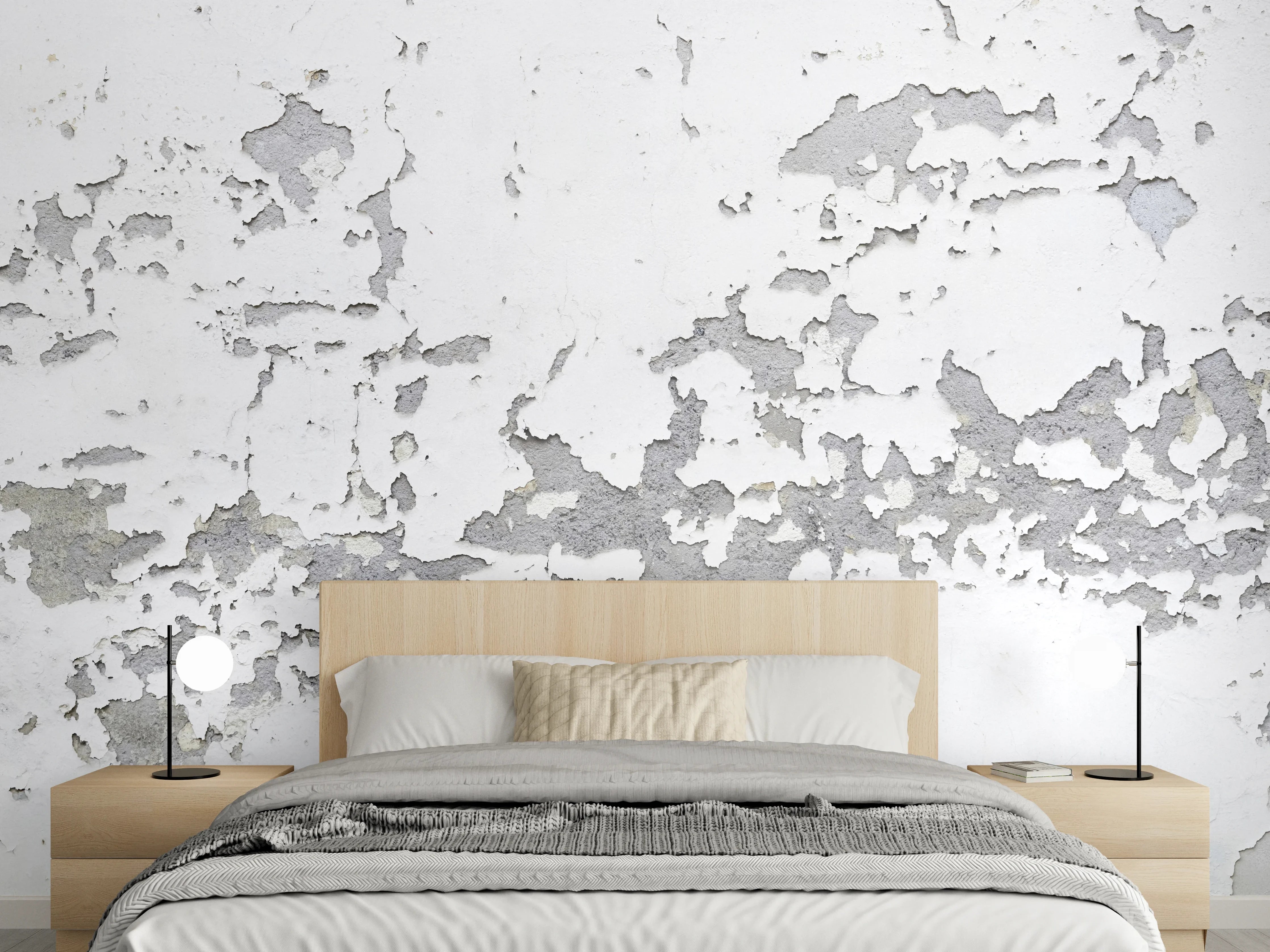 Wandverkleidung Schlafzimmer - Beschädigte Wandstruktur