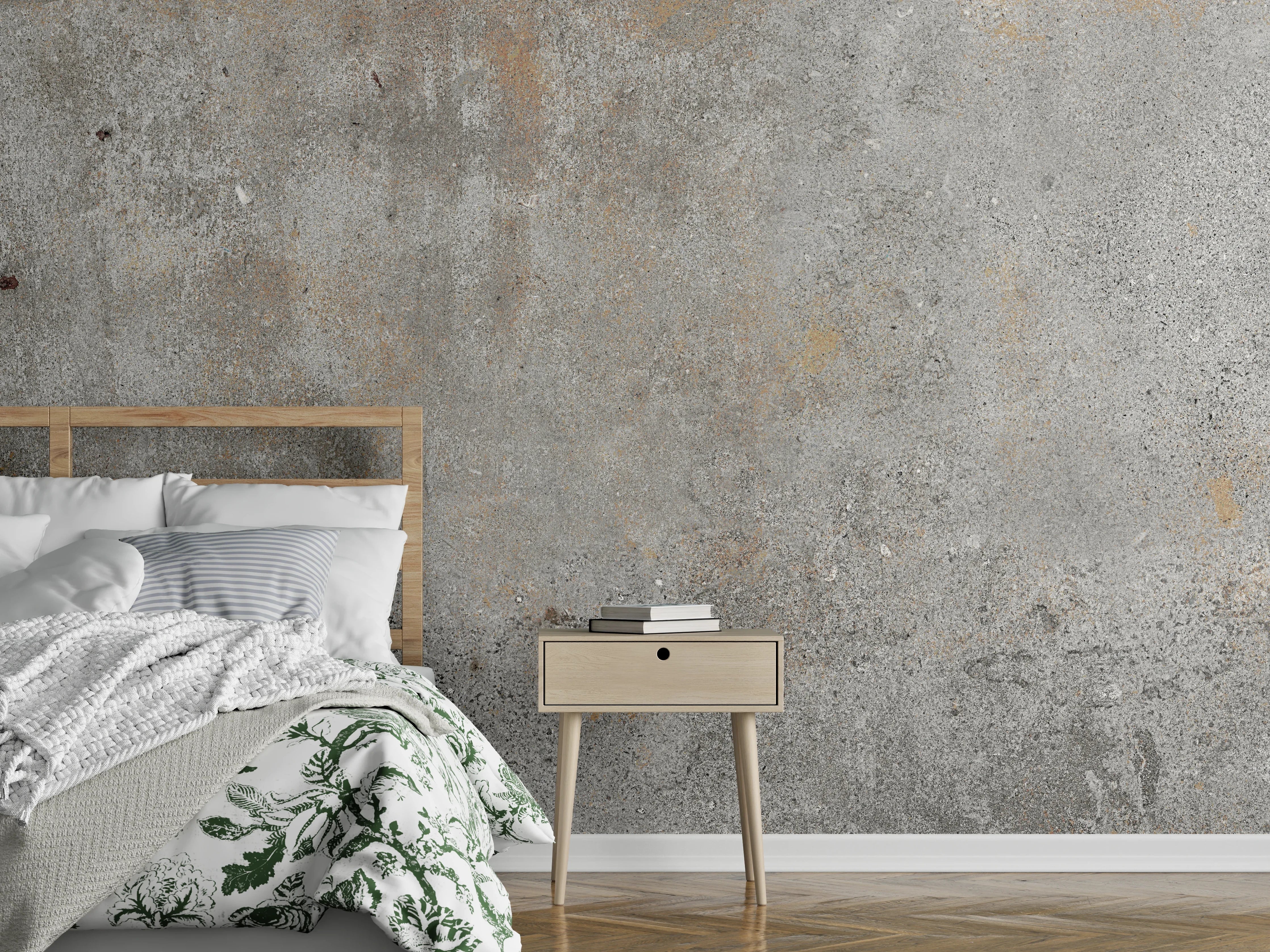 Wandverkleidung Schlafzimmer - Betonoptik Wandpaneel Grau Beige