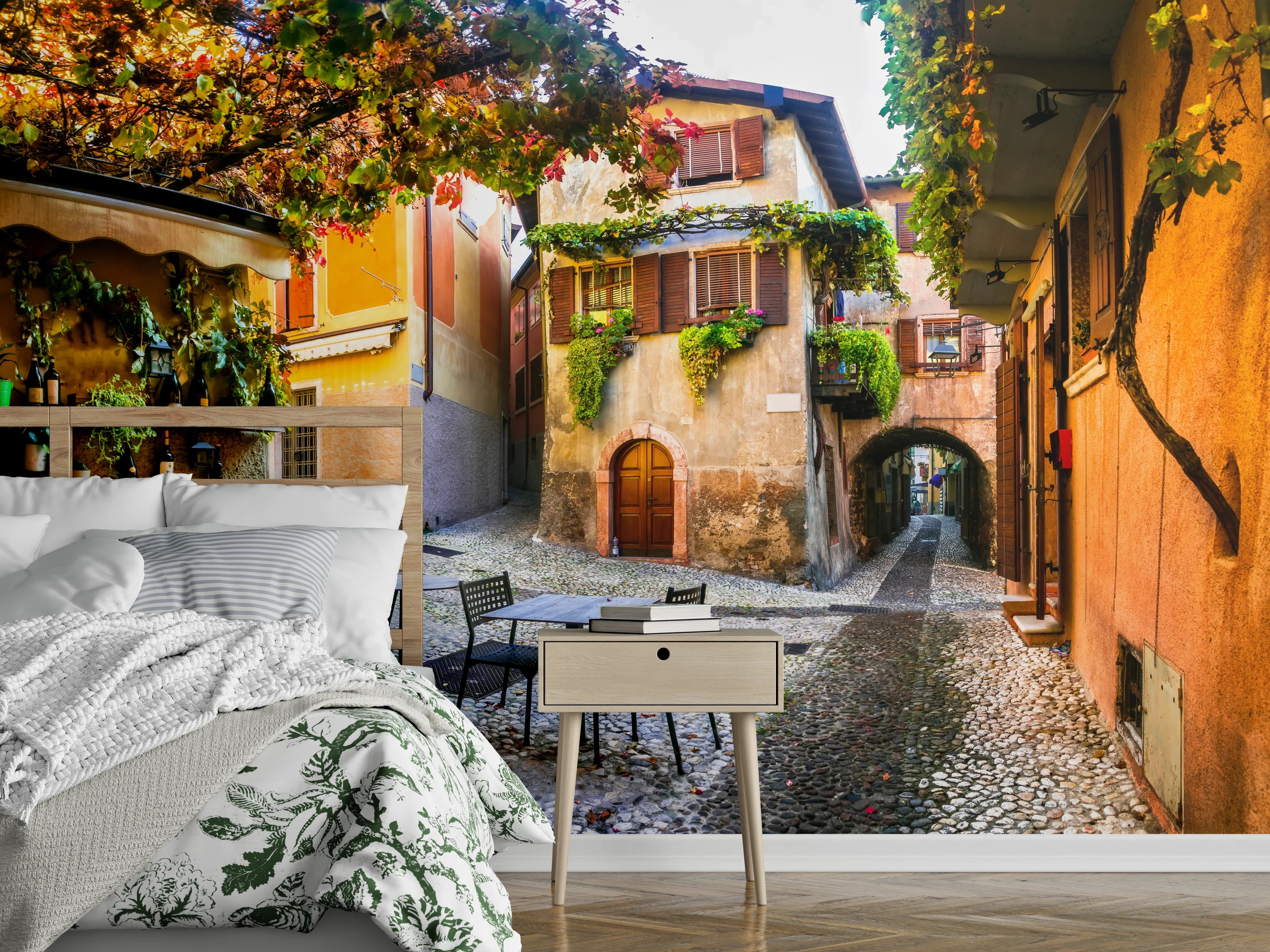 Wandverkleidung Schlafzimmer - Bezaubernde alte Gasse in Malcesine