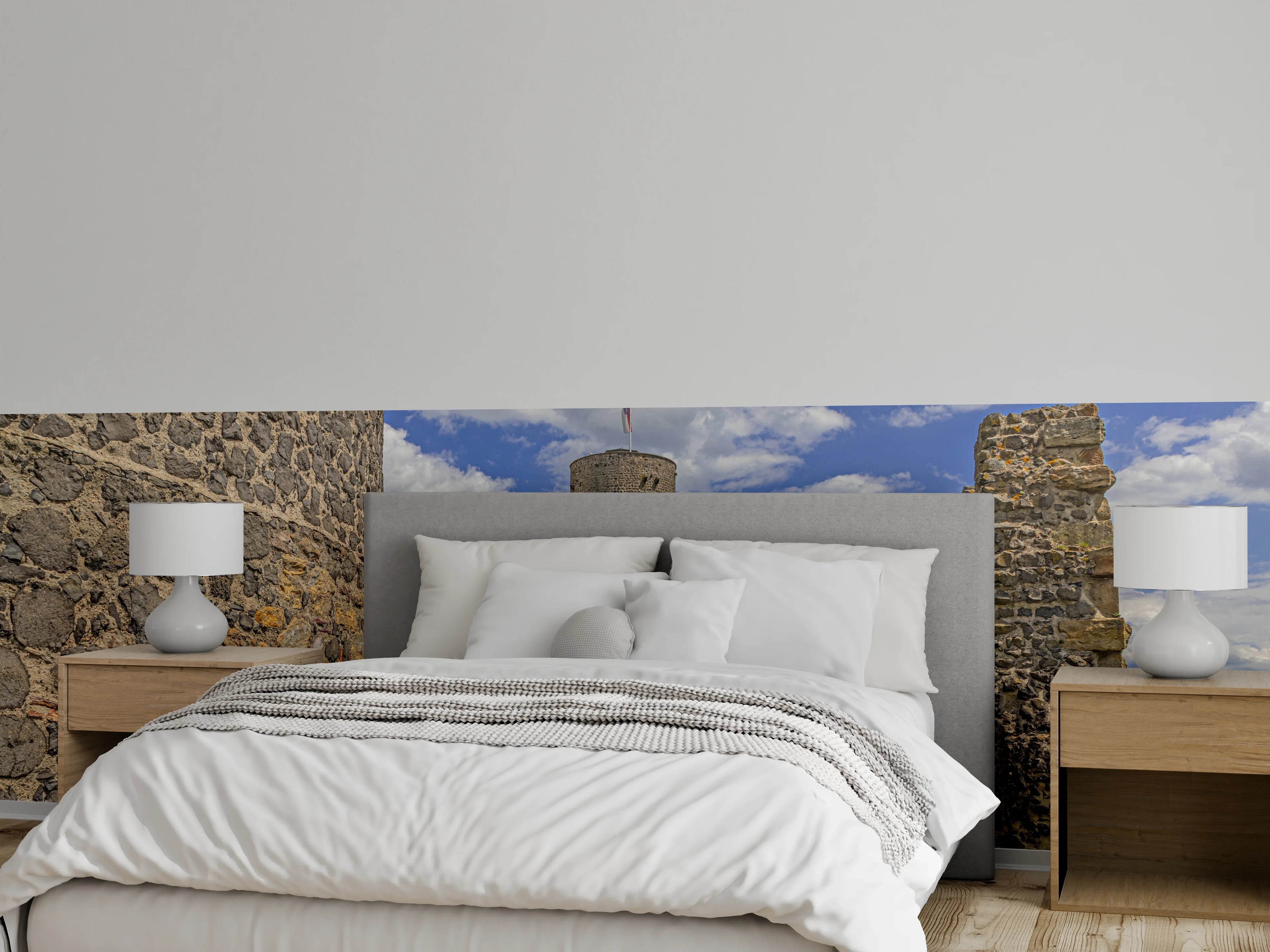Wandverkleidung Schlafzimmer - Bild von der Burgruine Münzenberg in Hessen