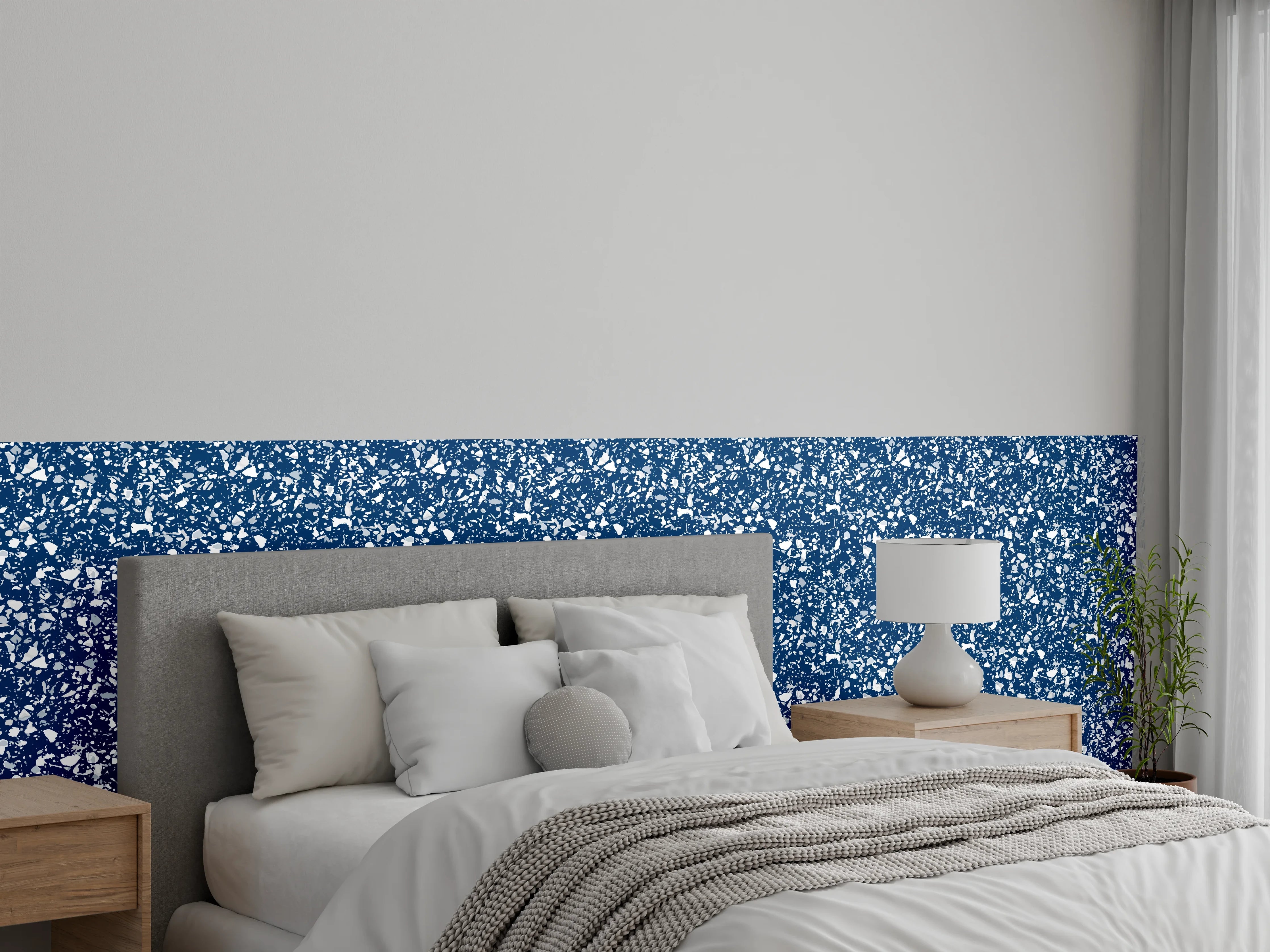 Wandverkleidung Schlafzimmer - Blaue Glitter-Textur mit funkelndem Effekt