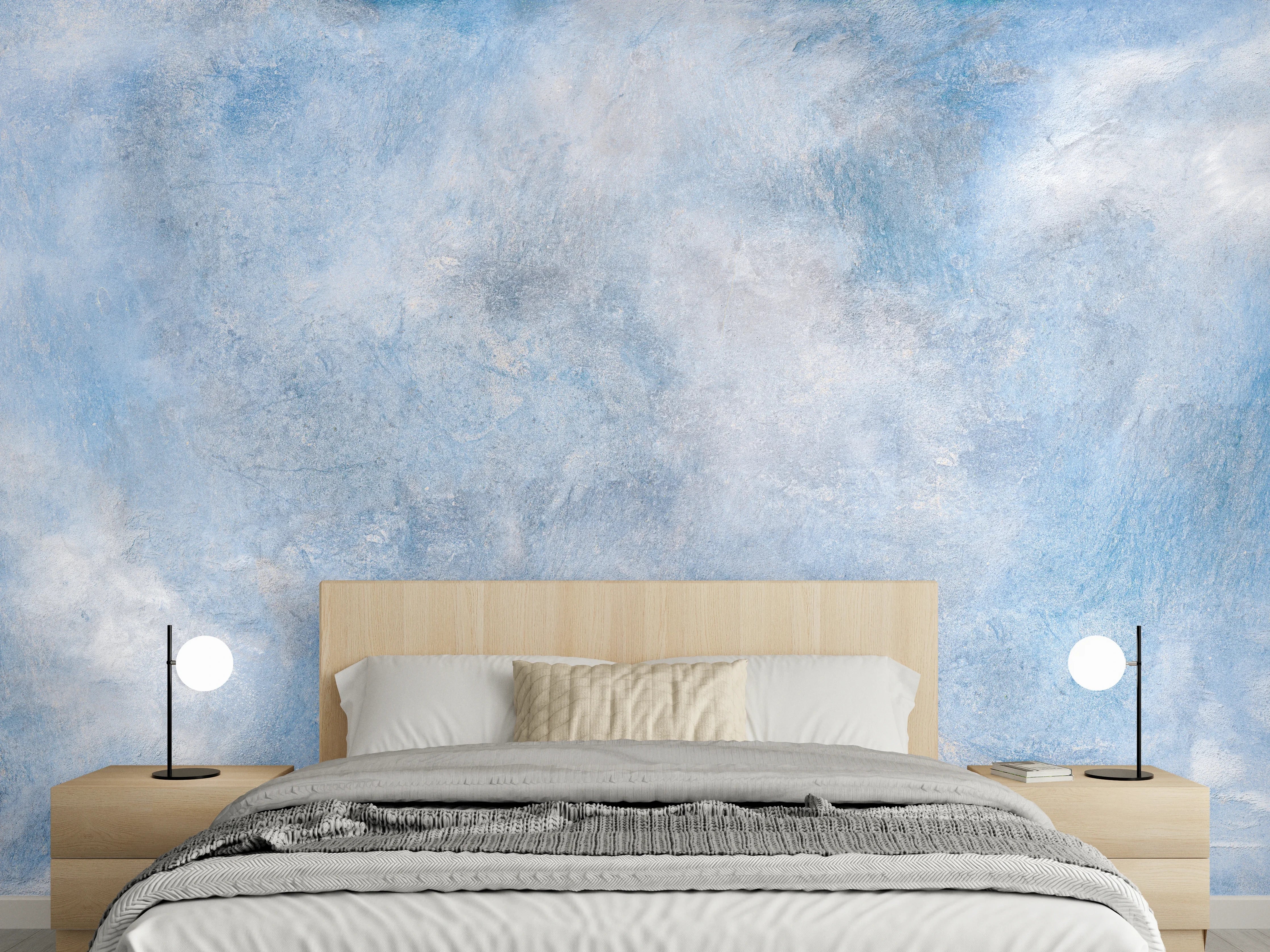 Wandverkleidung Schlafzimmer - Blaue Marmor Textur
