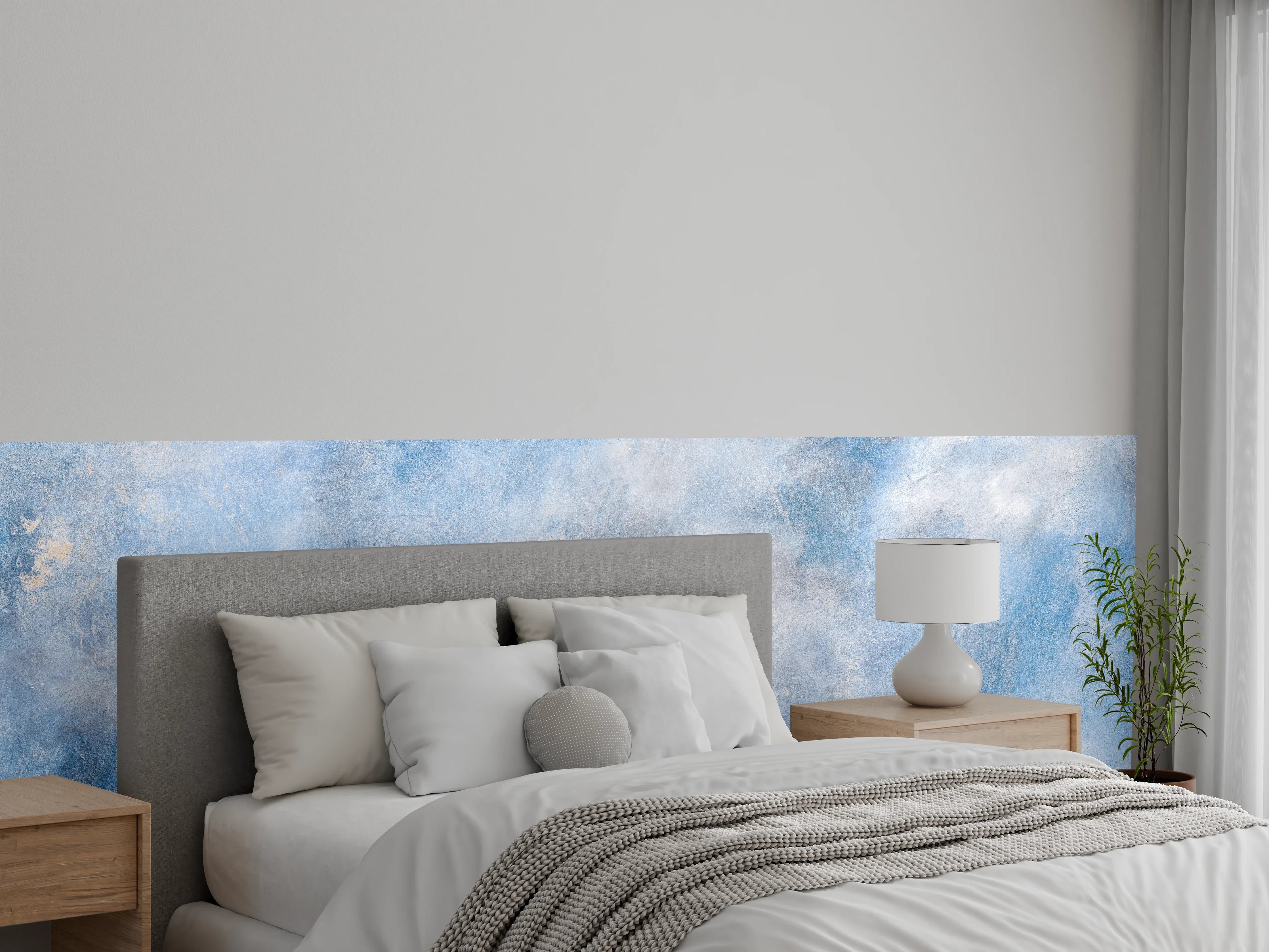 Wandverkleidung Schlafzimmer - Blaue Marmor Textur