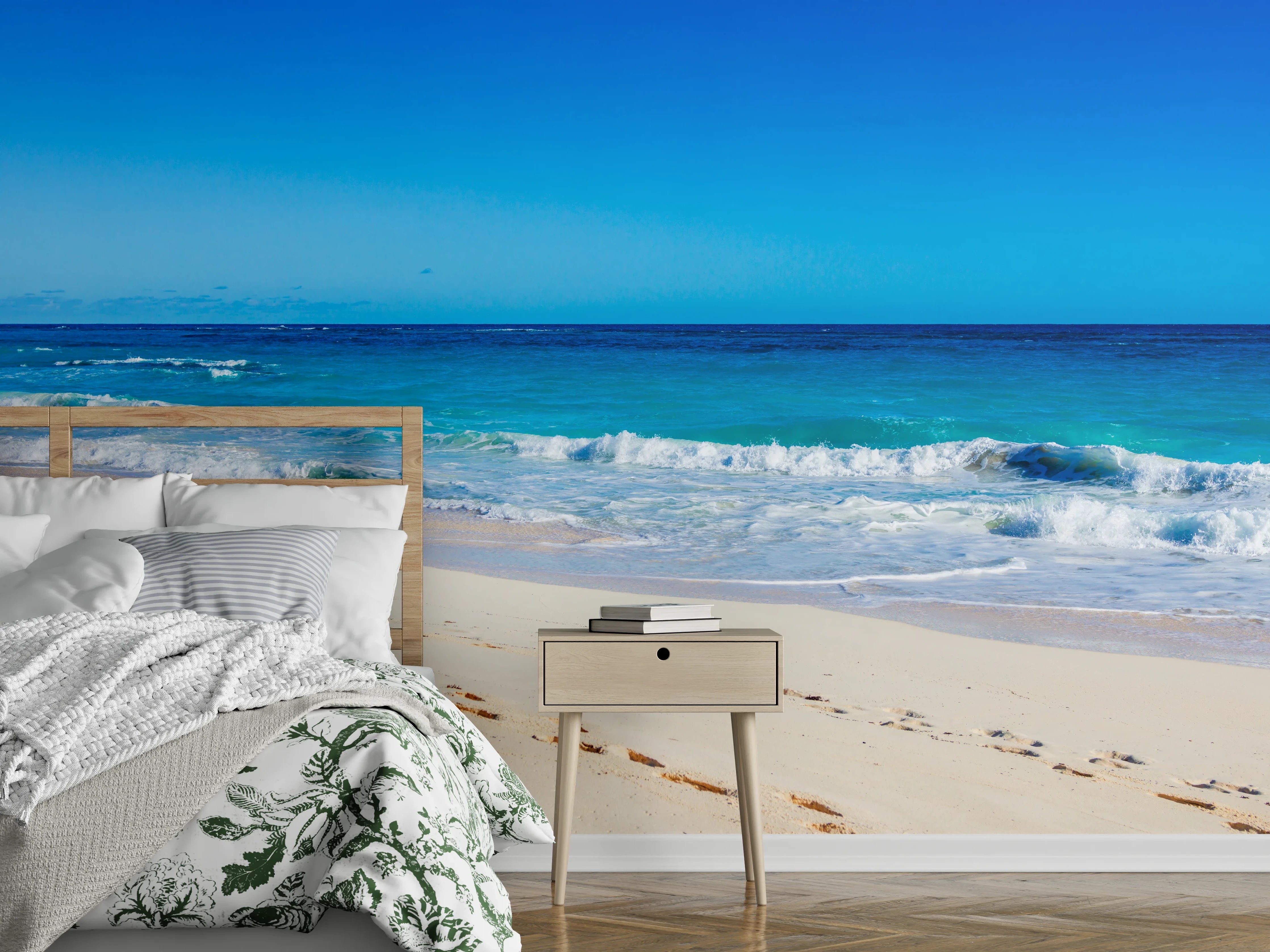 Wandverkleidung Schlafzimmer - Blauer Himmel über sonnigem Strand