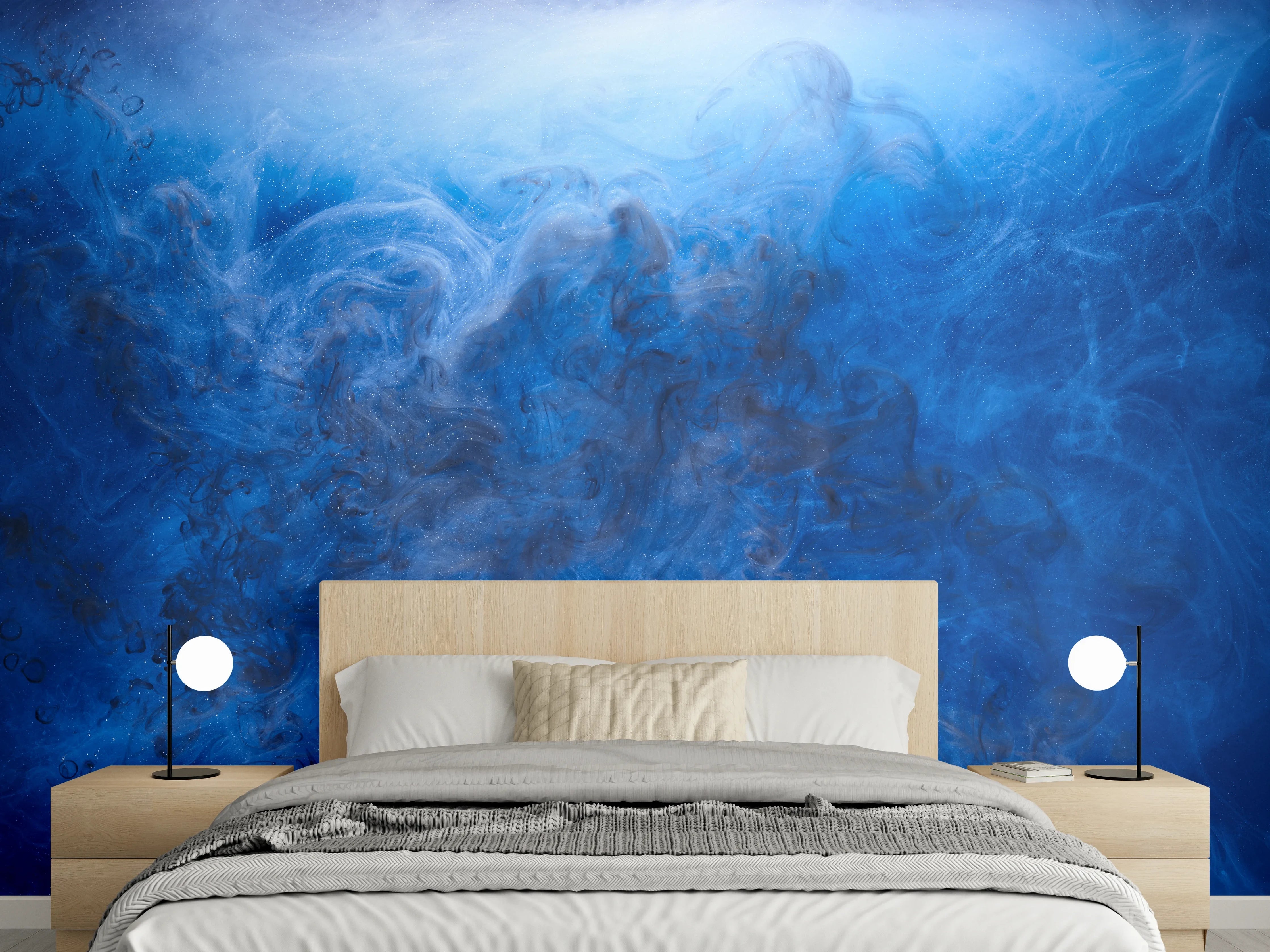 Wandverkleidung Schlafzimmer - Blauer Rauch