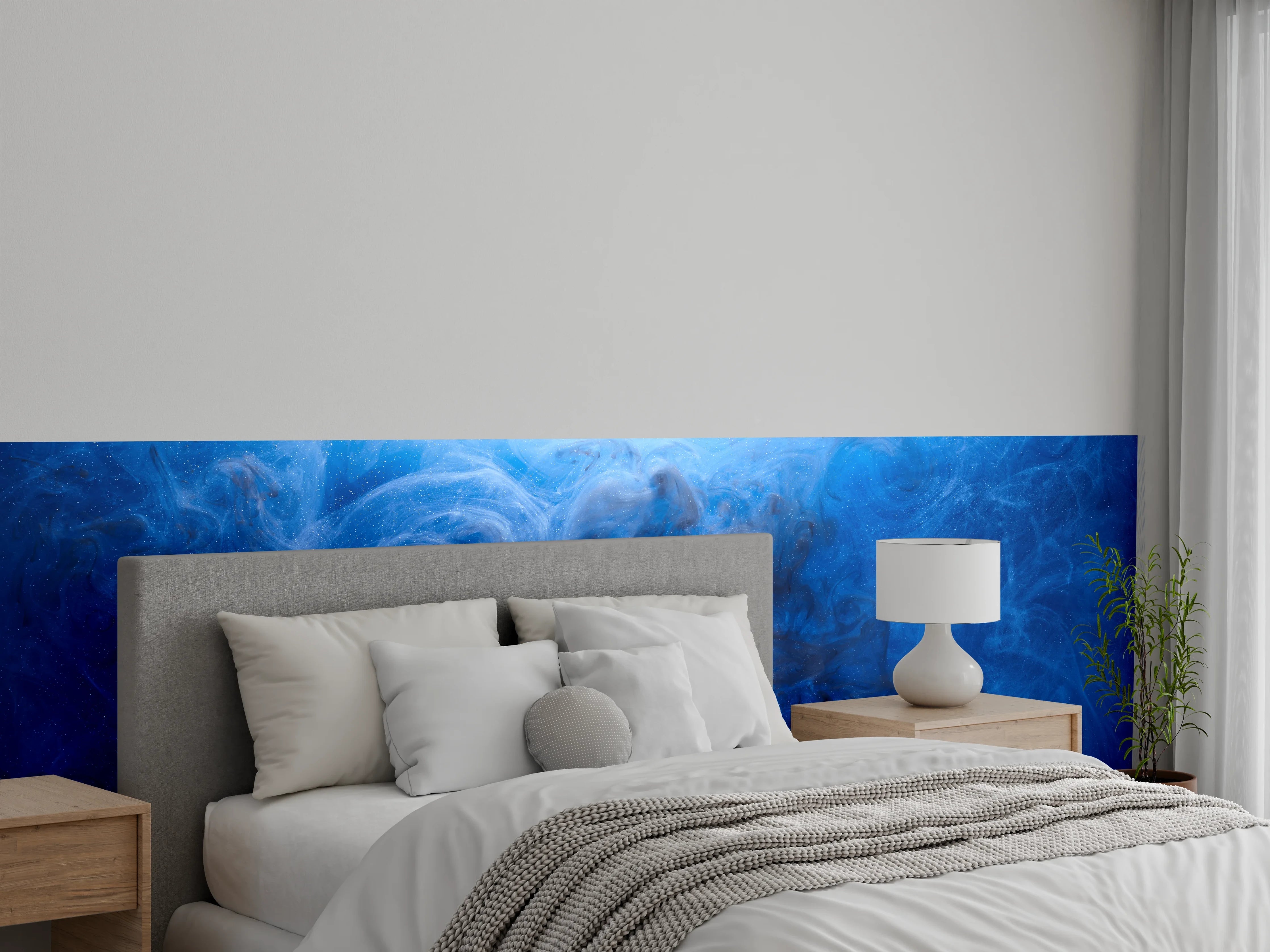 Wandverkleidung Schlafzimmer - Blauer Rauch