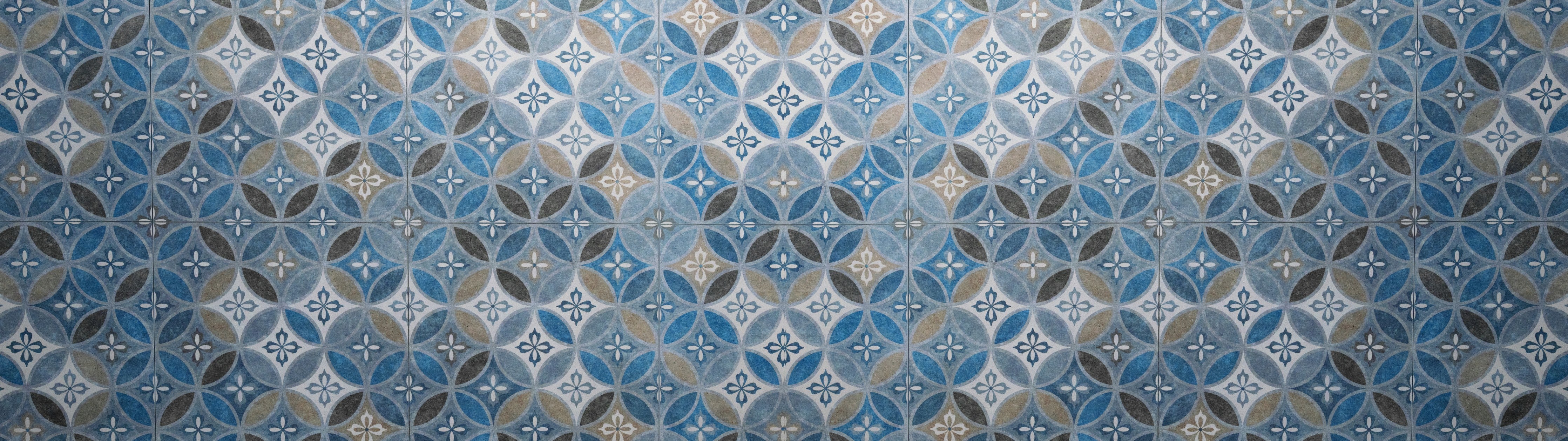 Wandverkleidung Schlafzimmer-Blaues Vintage Mosaik