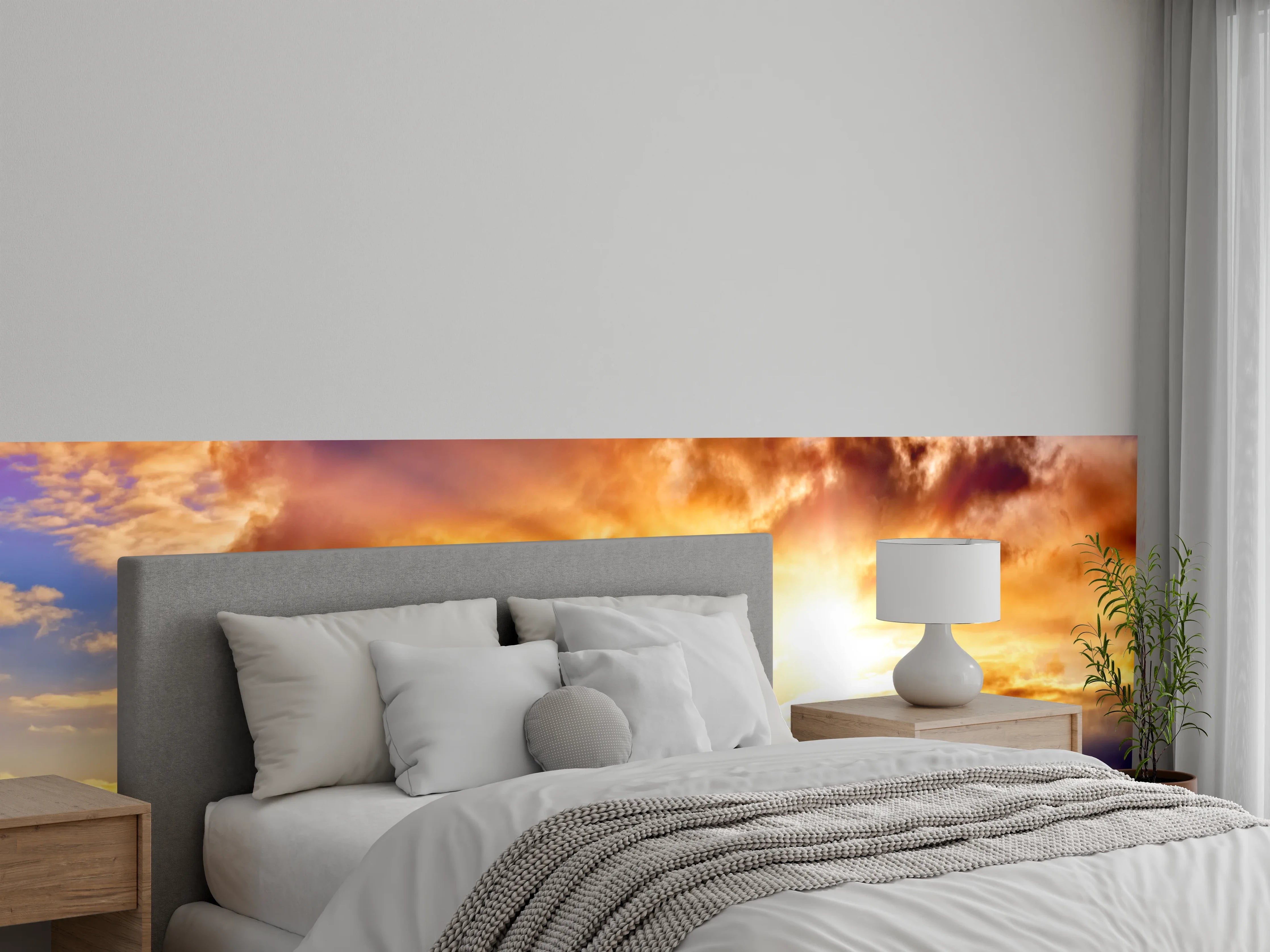 Wandverkleidung Schlafzimmer - Blick zum schönen Sonnenuntergang