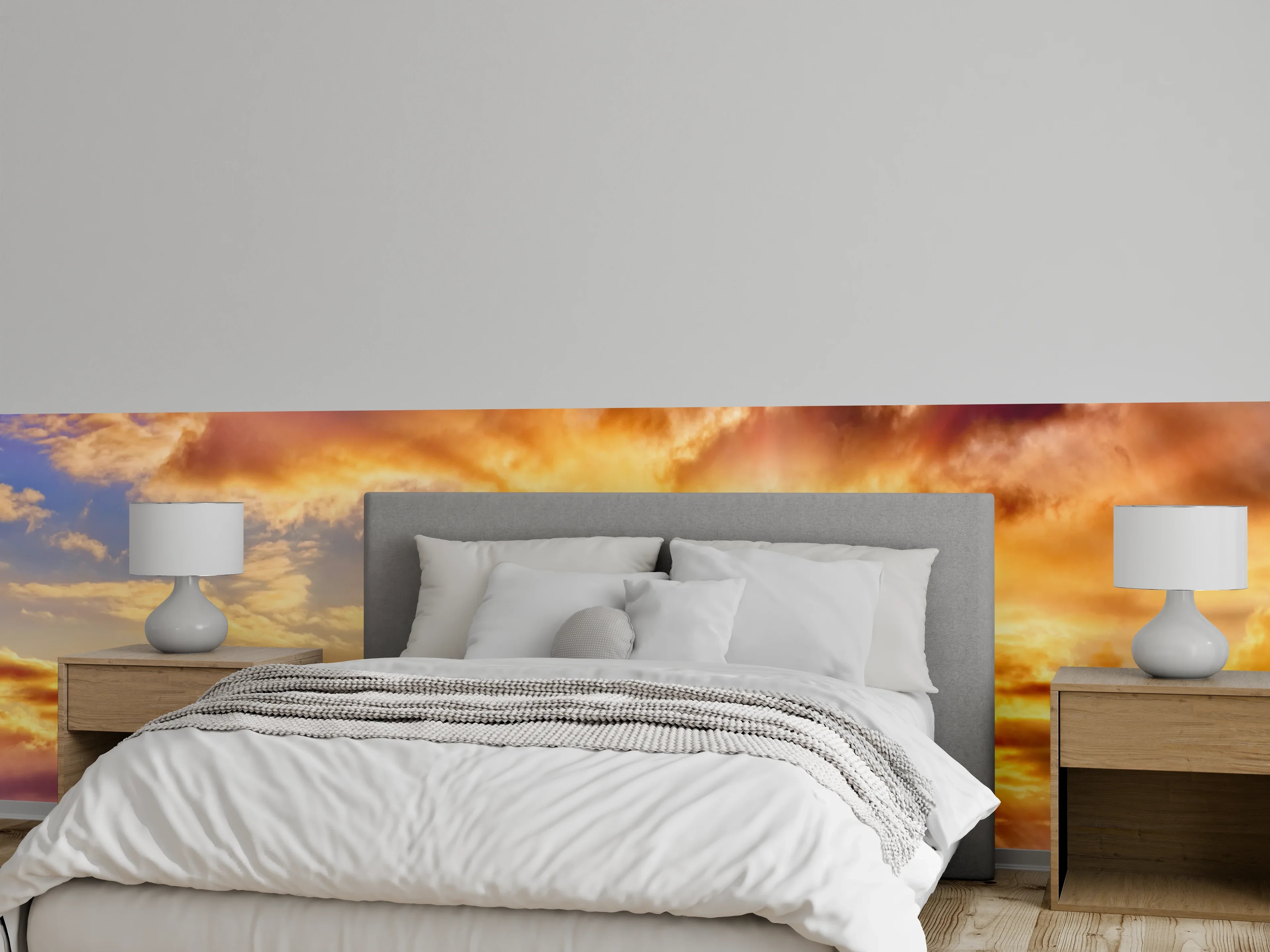 Wandverkleidung Schlafzimmer - Blick zum schönen Sonnenuntergang